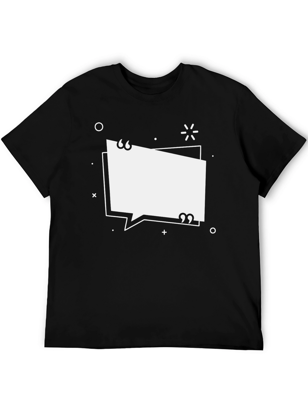 Black Graphic Tee with Quote Bubble Design