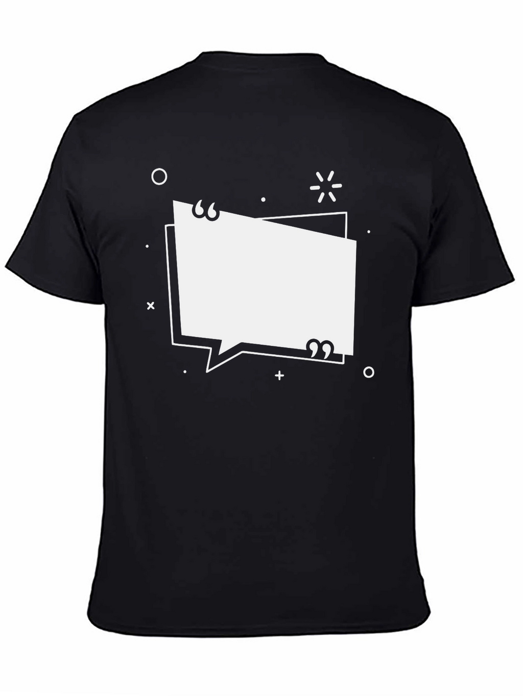 Black Graphic Tee with Quote Bubble Design