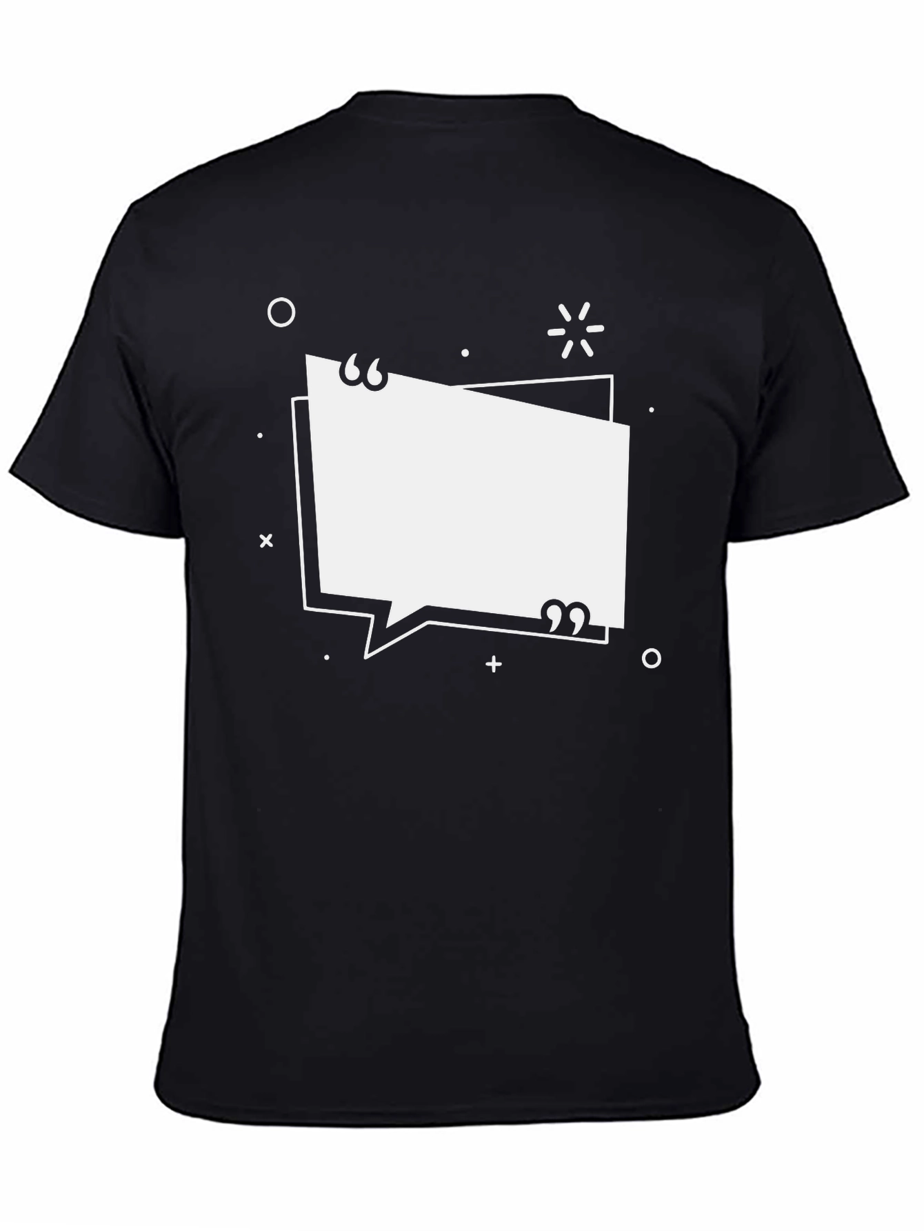 Black Graphic Tee with Quote Bubble Design