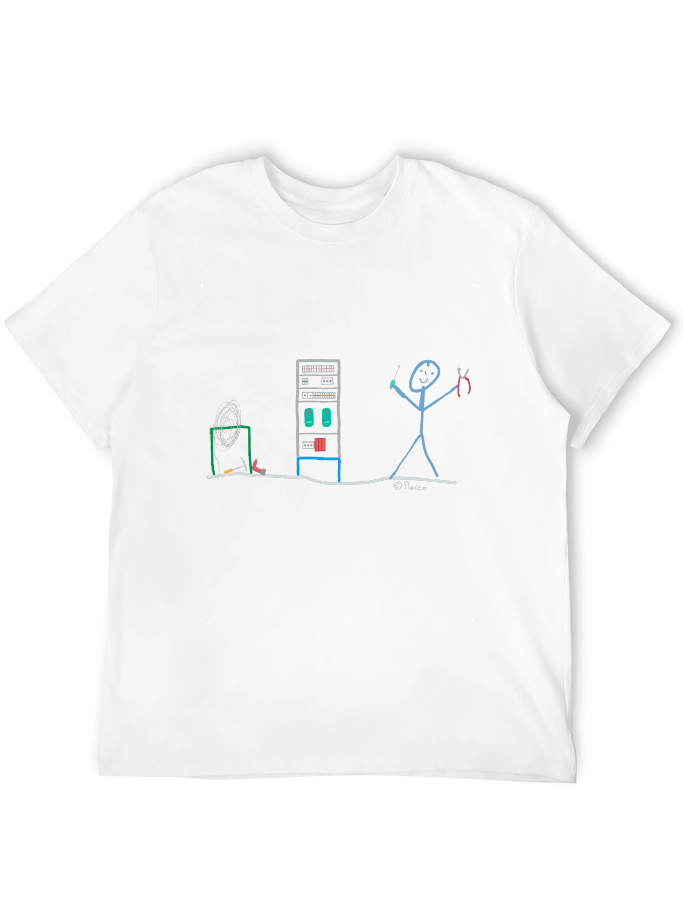 Server Rack Stick Figure T-Shirt