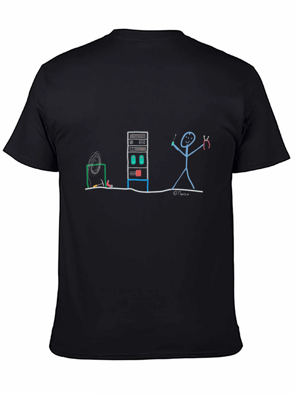Server Rack Stick Figure T-Shirt
