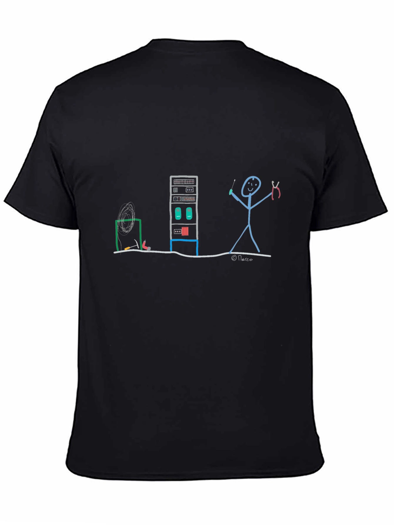 Server Rack Stick Figure T-Shirt