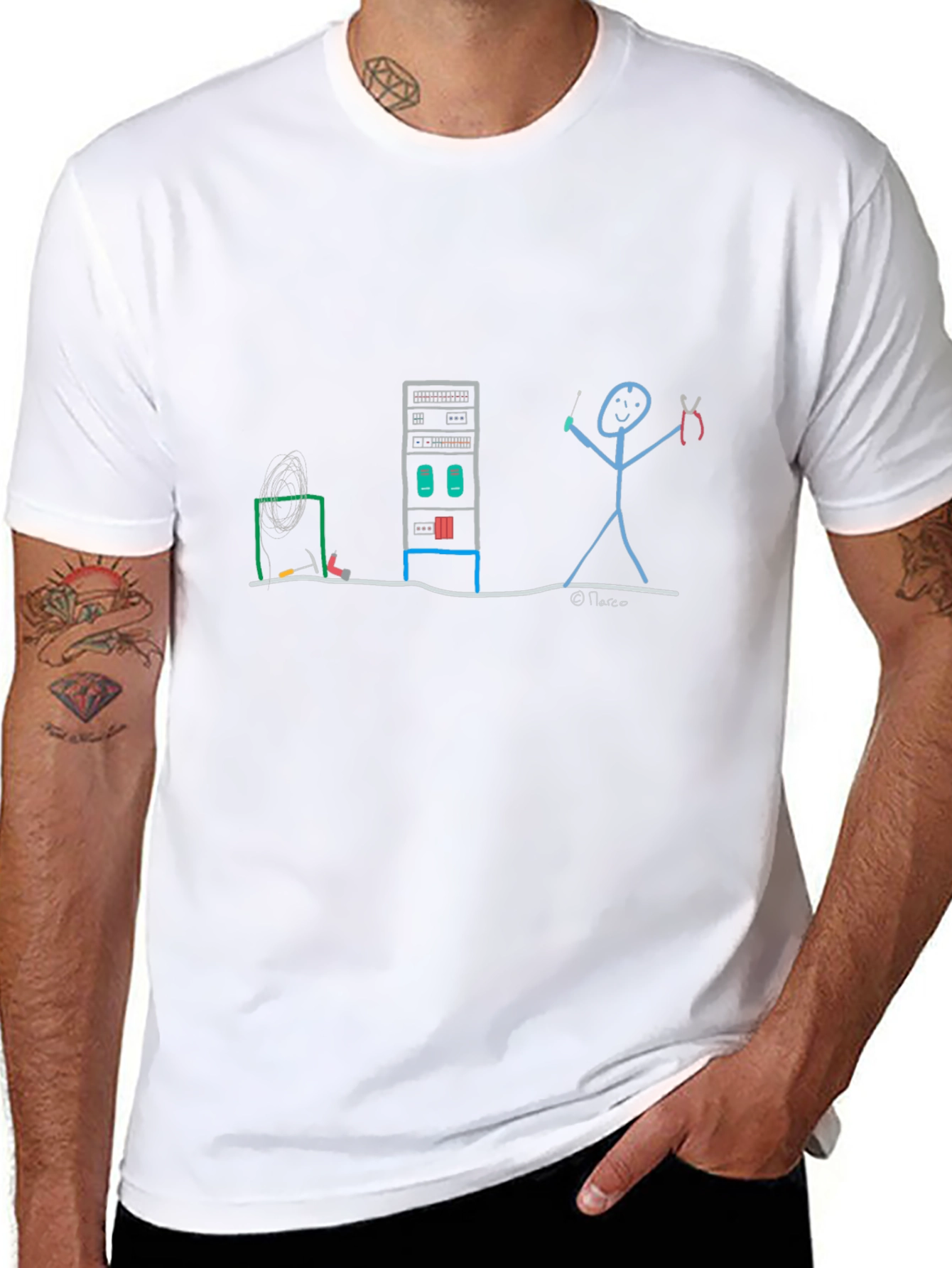 Server Rack Stick Figure T-Shirt