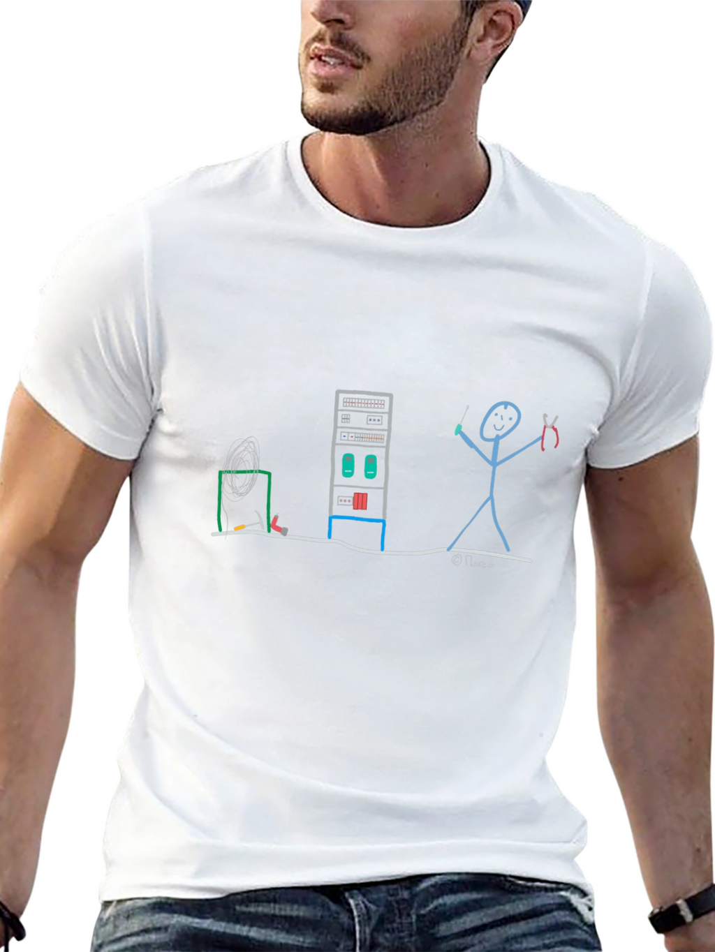 Server Rack Stick Figure T-Shirt