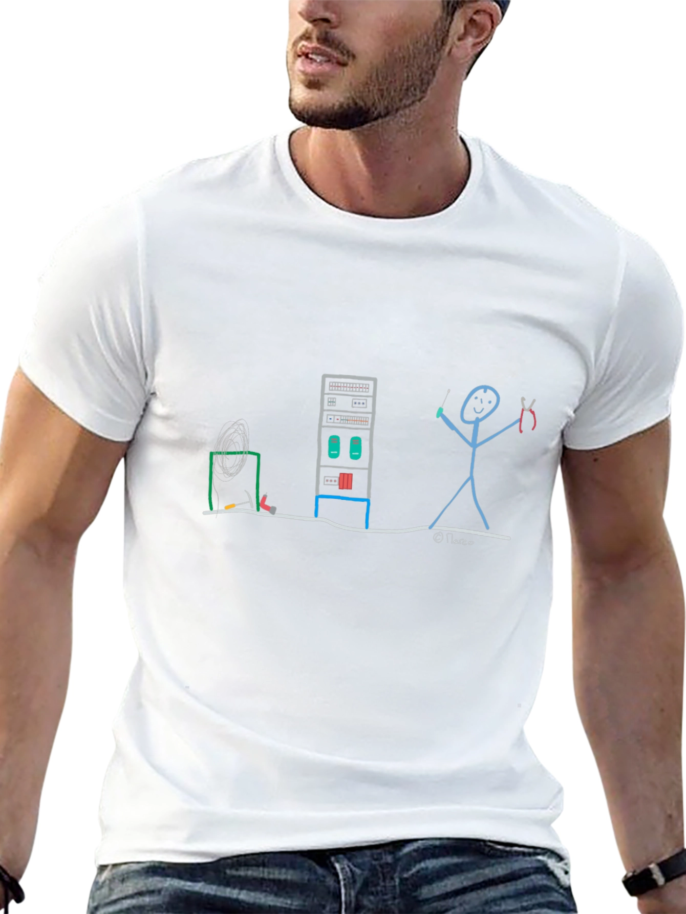 Server Rack Stick Figure T-Shirt