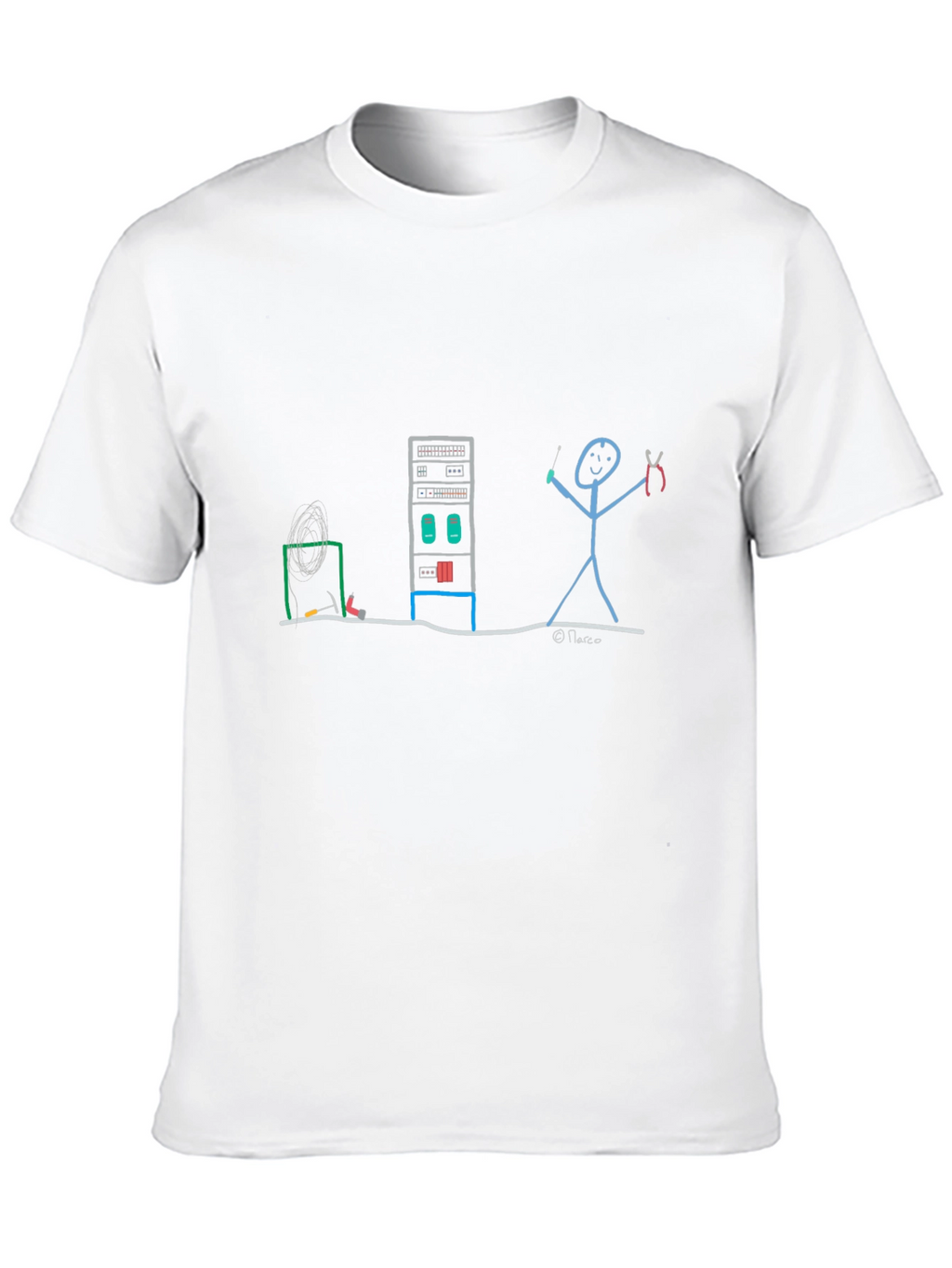 Server Rack Stick Figure T-Shirt
