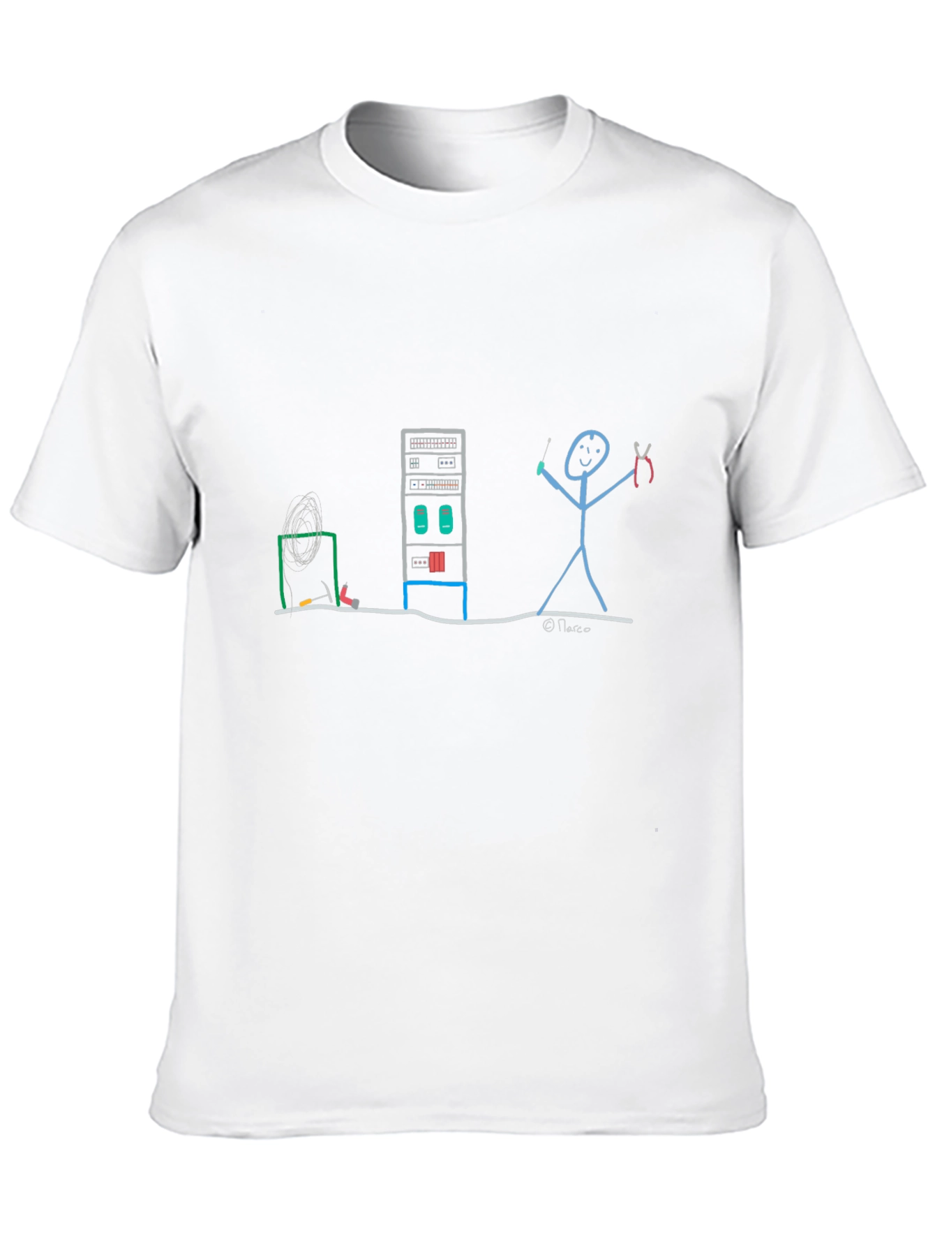 Server Rack Stick Figure T-Shirt