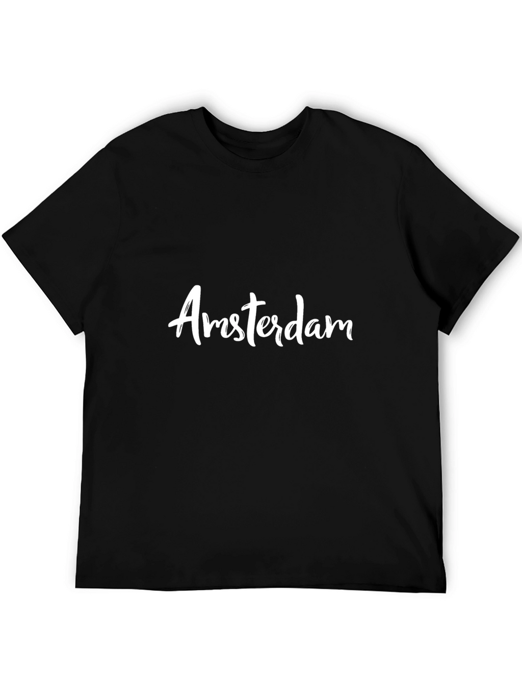 Amsterdam Script T-Shirt - Soft Black Cotton
