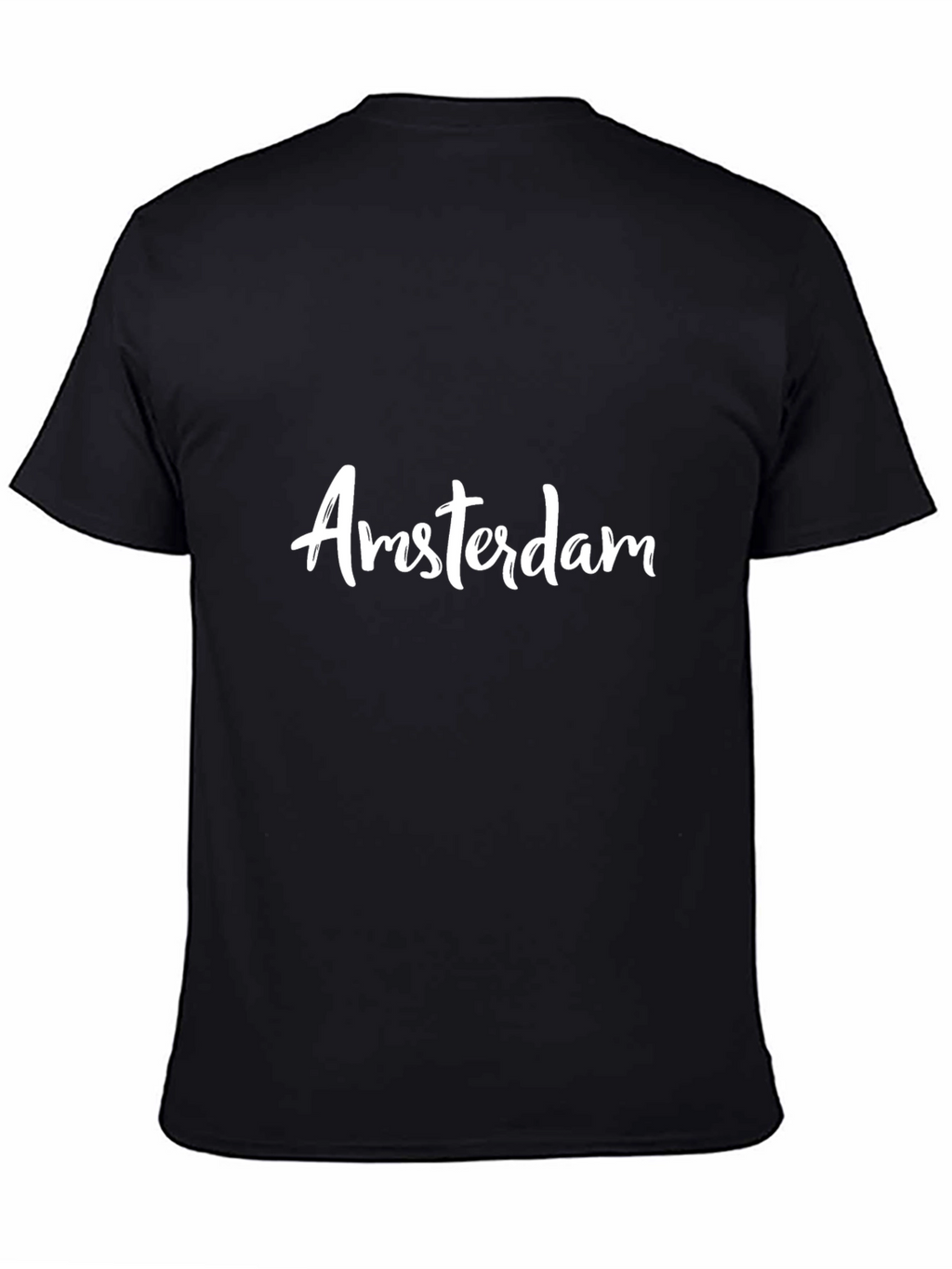 Amsterdam Script T-Shirt - Soft Black Cotton