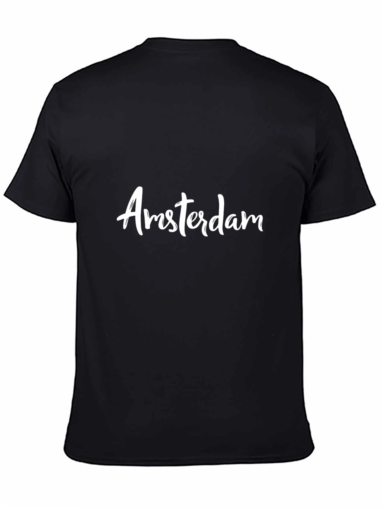 Amsterdam Script T-Shirt - Soft Black Cotton