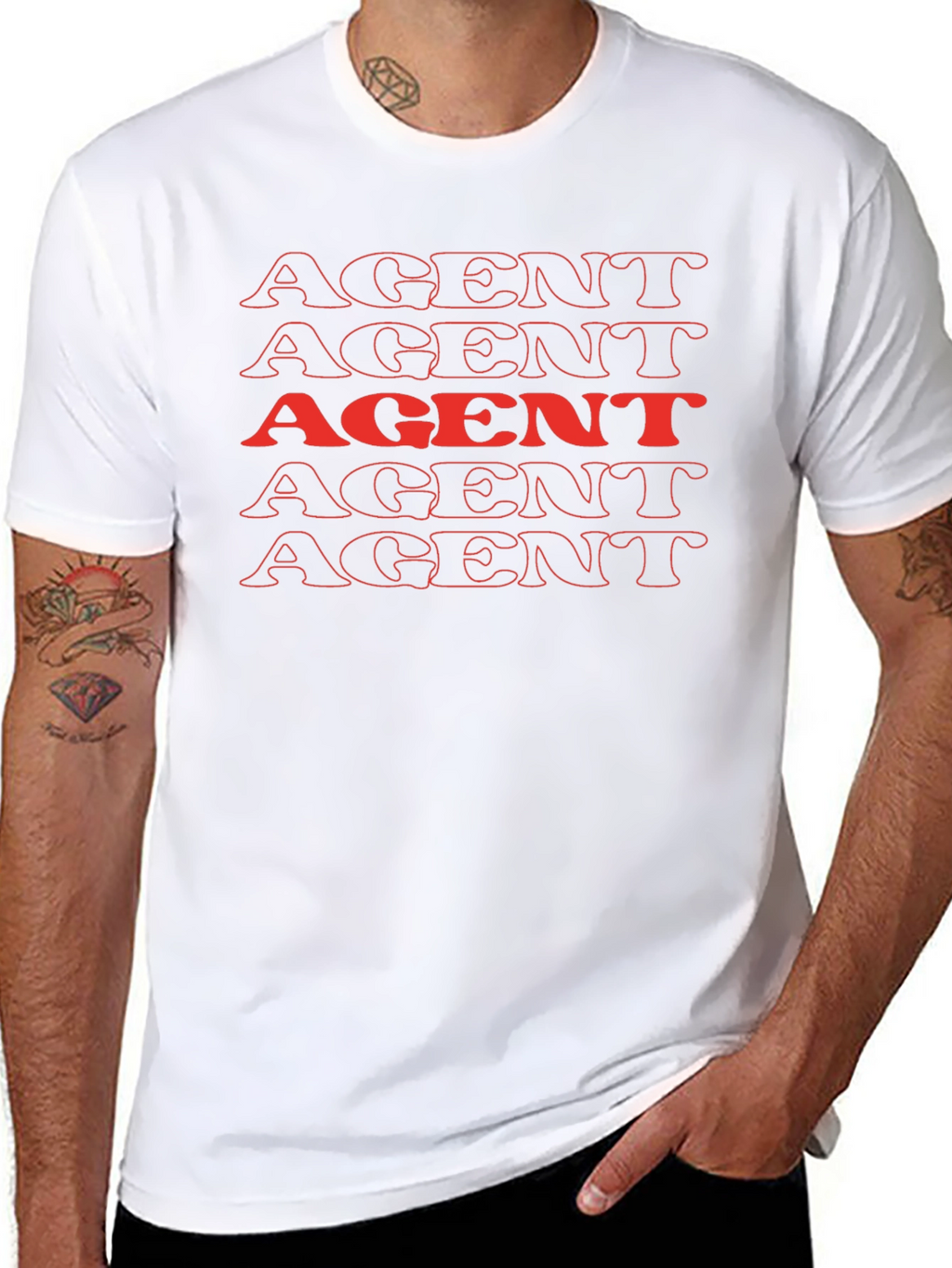AGENT Stacked Graphic Tee - Bold & Unique!