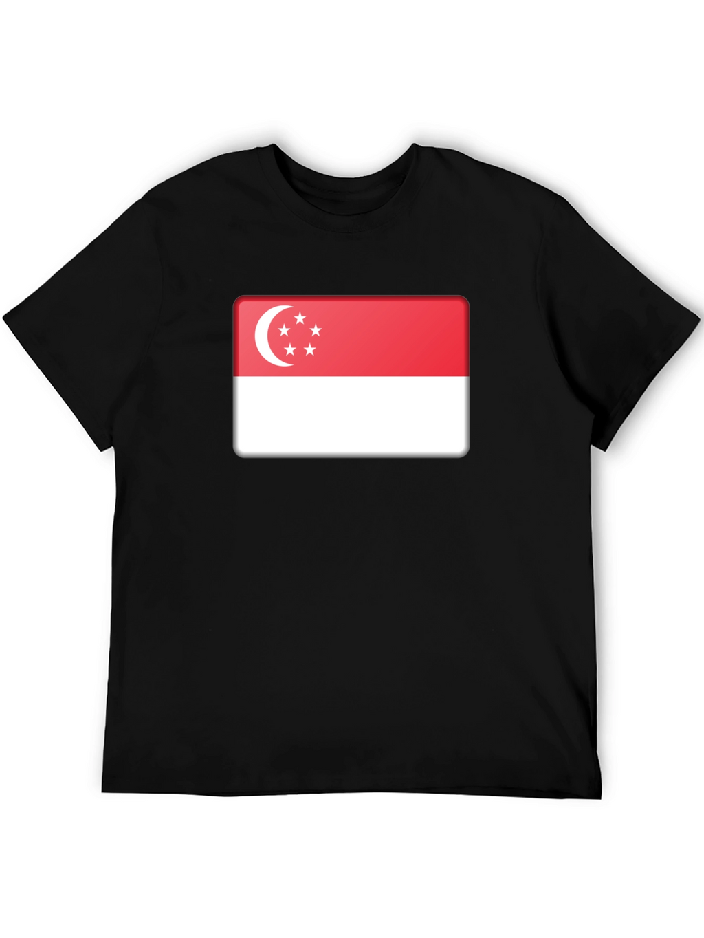 Singapore Flag T-Shirt - Black Cotton Tee