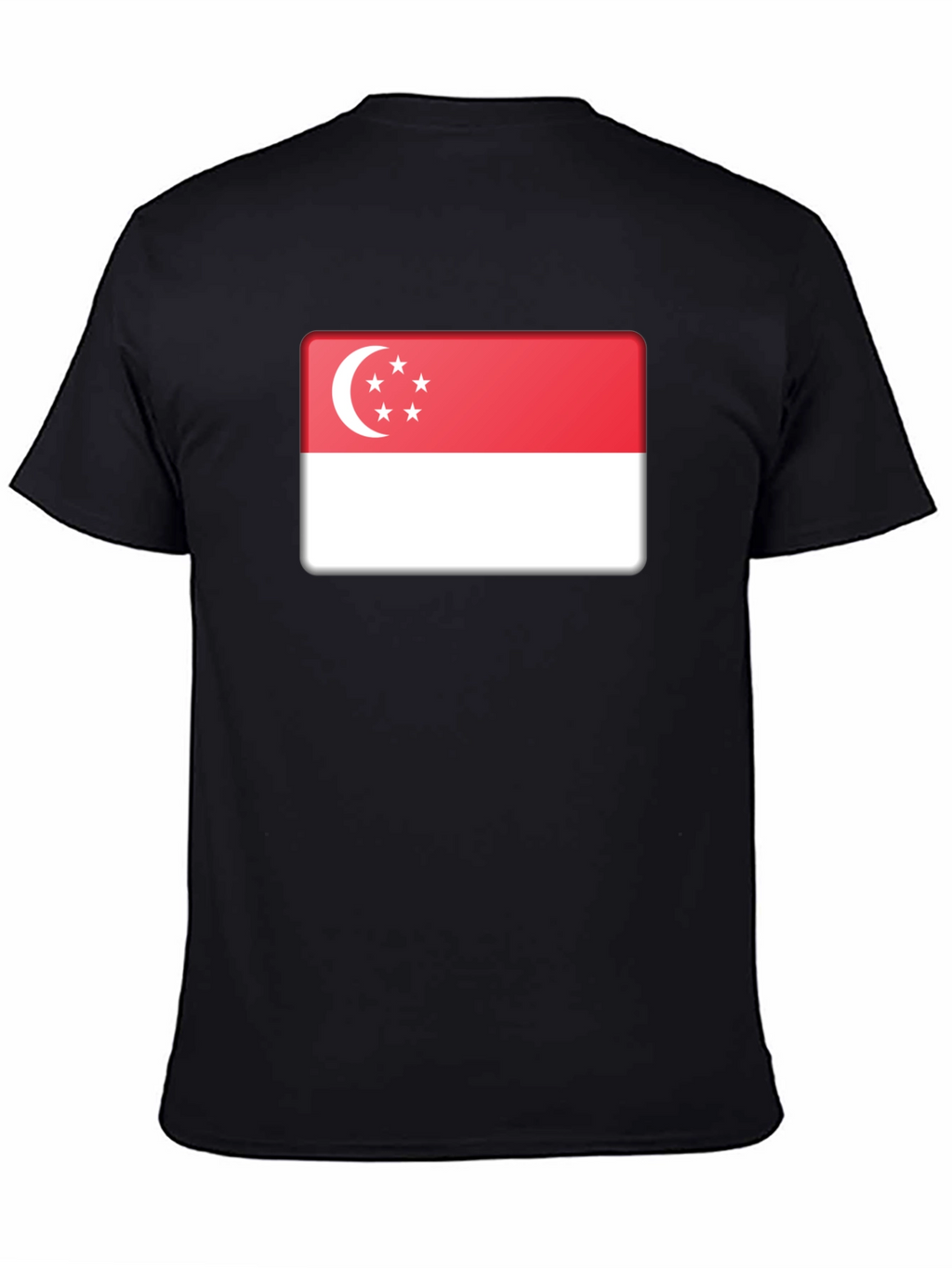 Singapore Flag T-Shirt - Black Cotton Tee