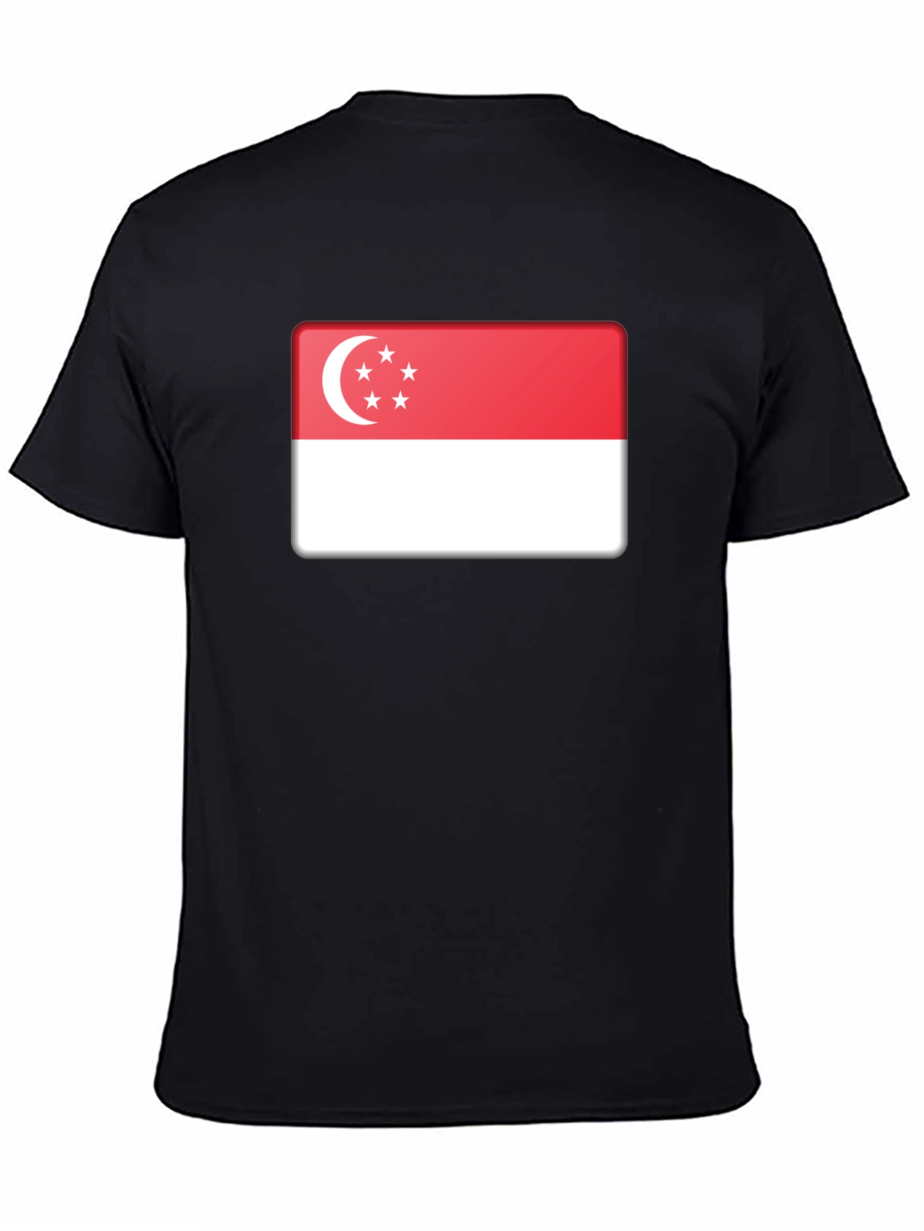 Singapore Flag T-Shirt - Black Cotton Tee