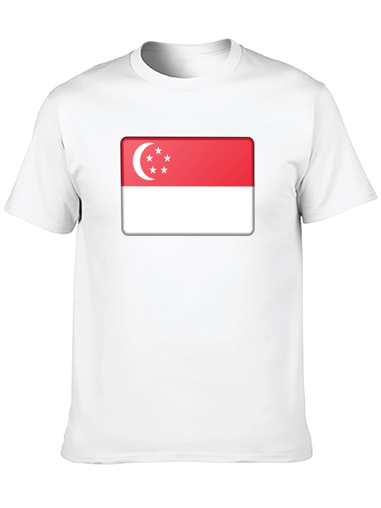 Singapore Flag T-Shirt - Black Cotton Tee