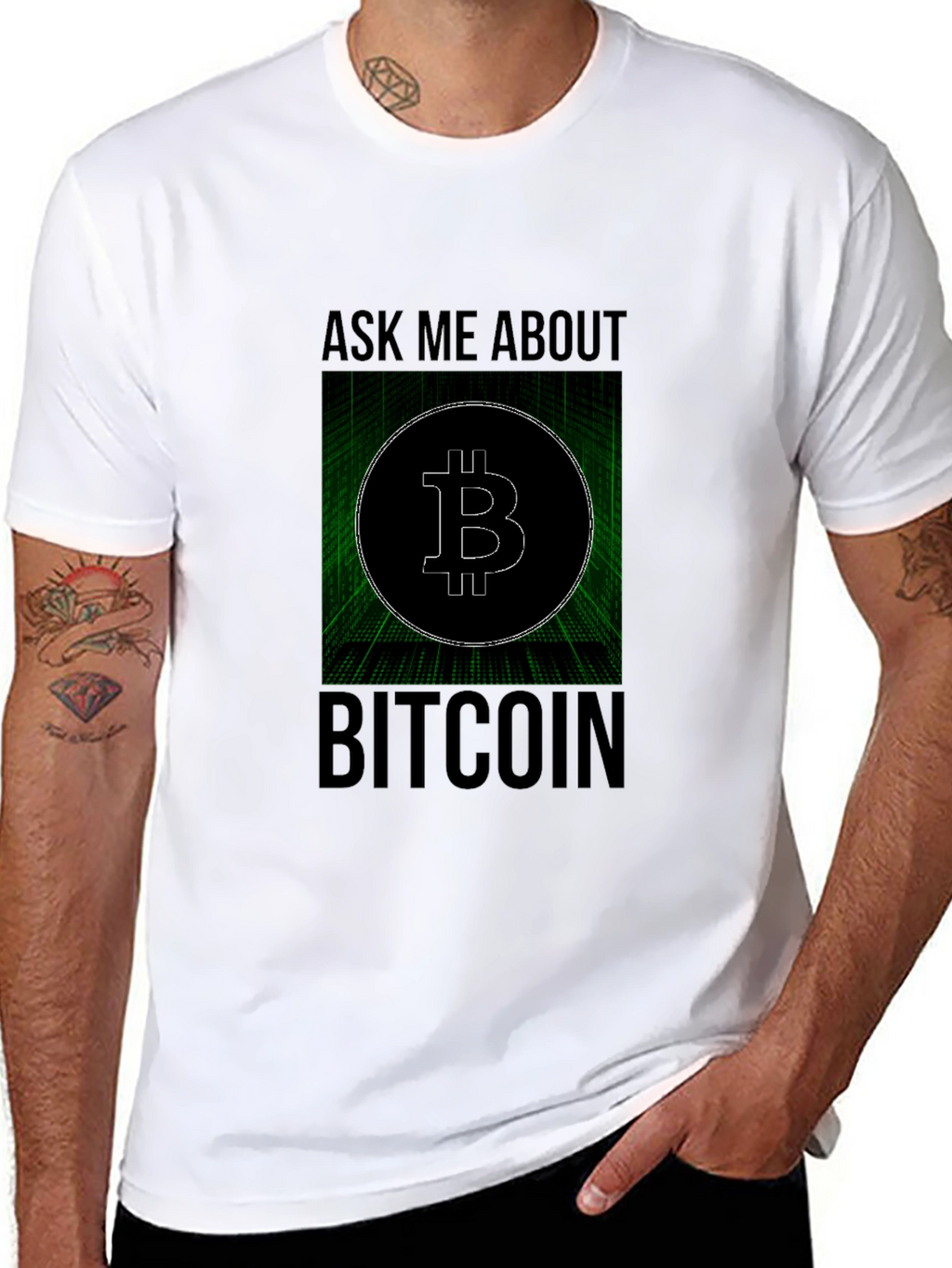Ask Me About Bitcoin Black Tee