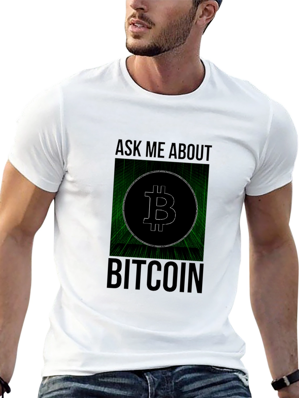 Ask Me About Bitcoin Black Tee