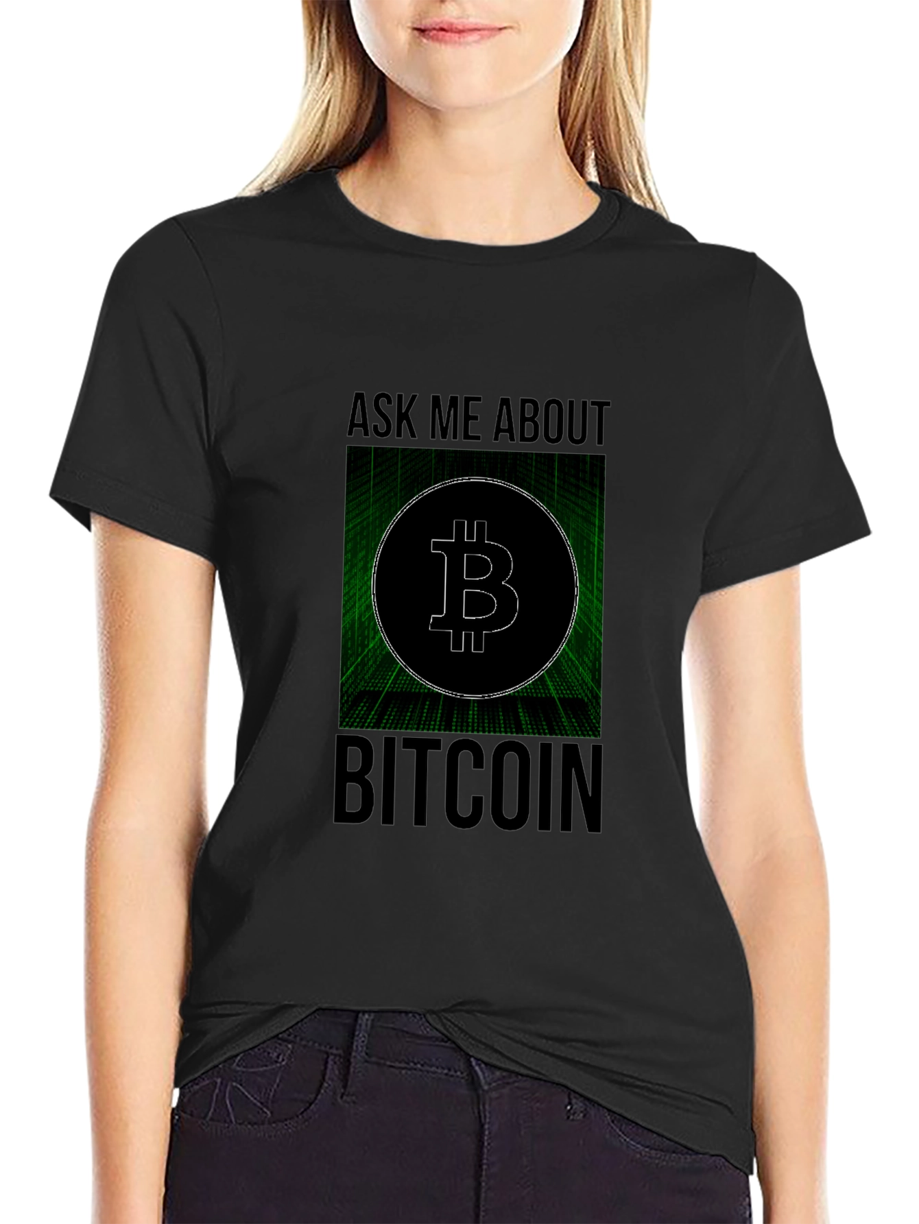 Ask Me About Bitcoin Black Tee