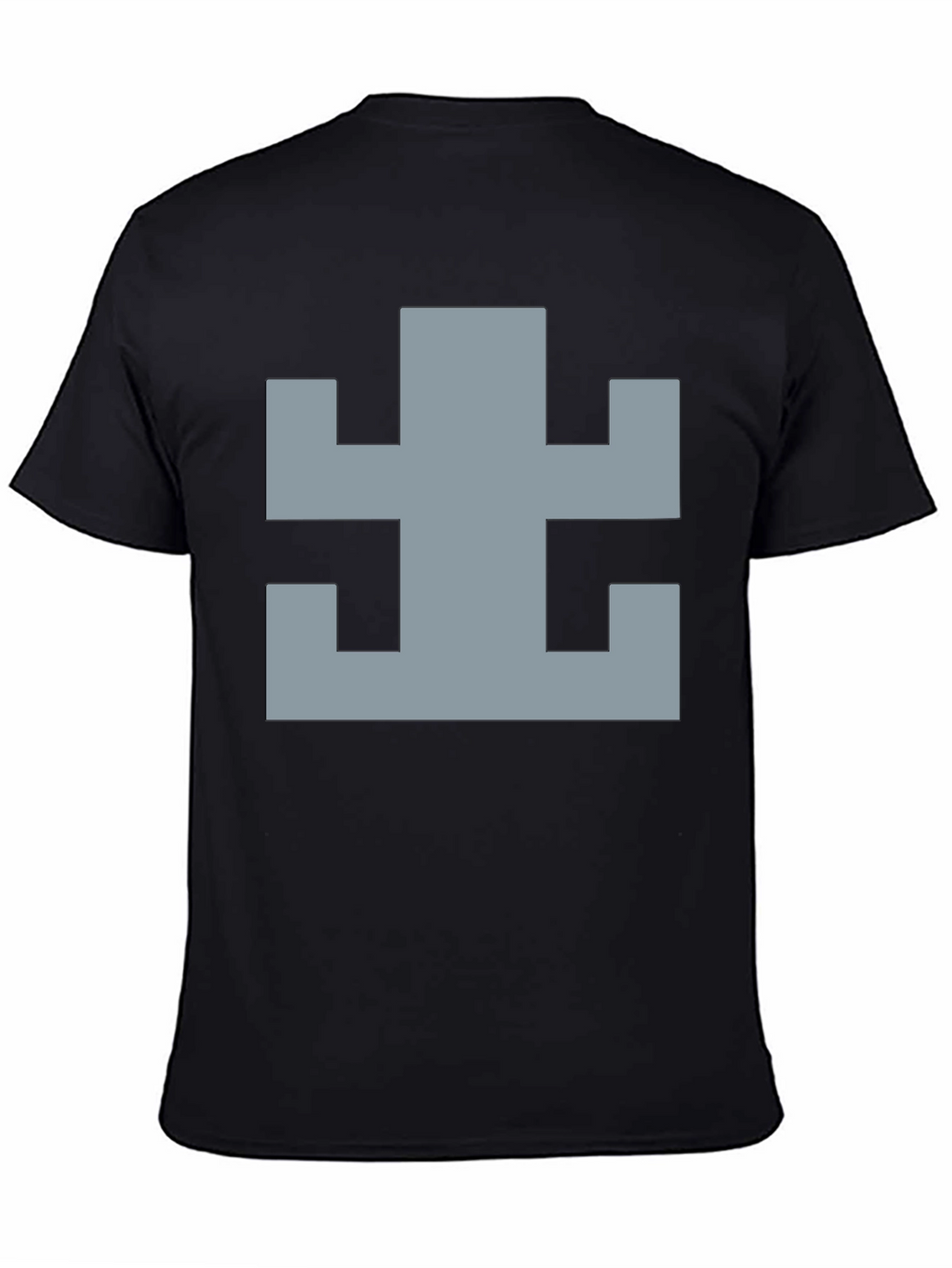 Geometric Pattern Black Cotton T-Shirt
