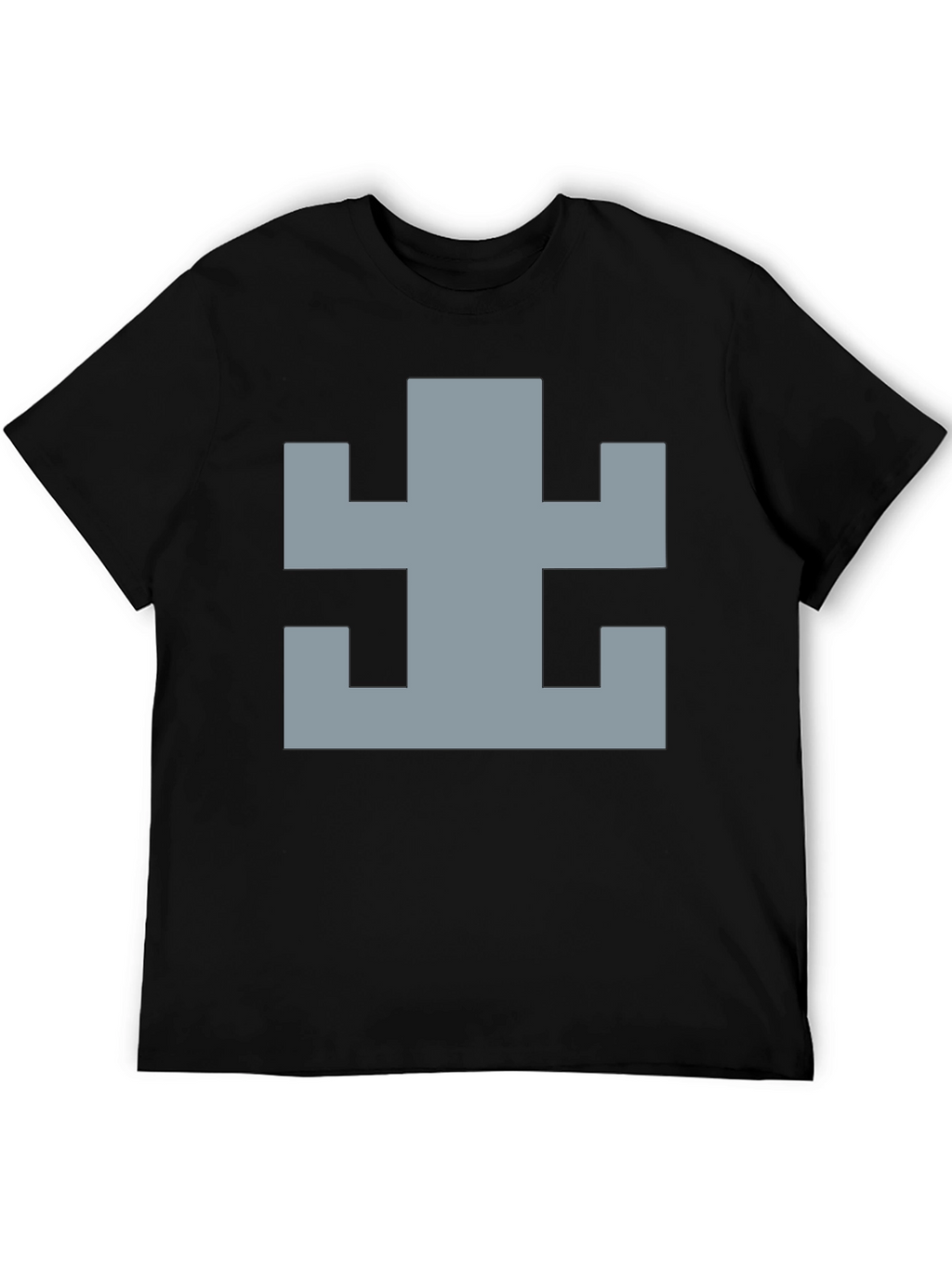 Geometric Pattern Black Cotton T-Shirt