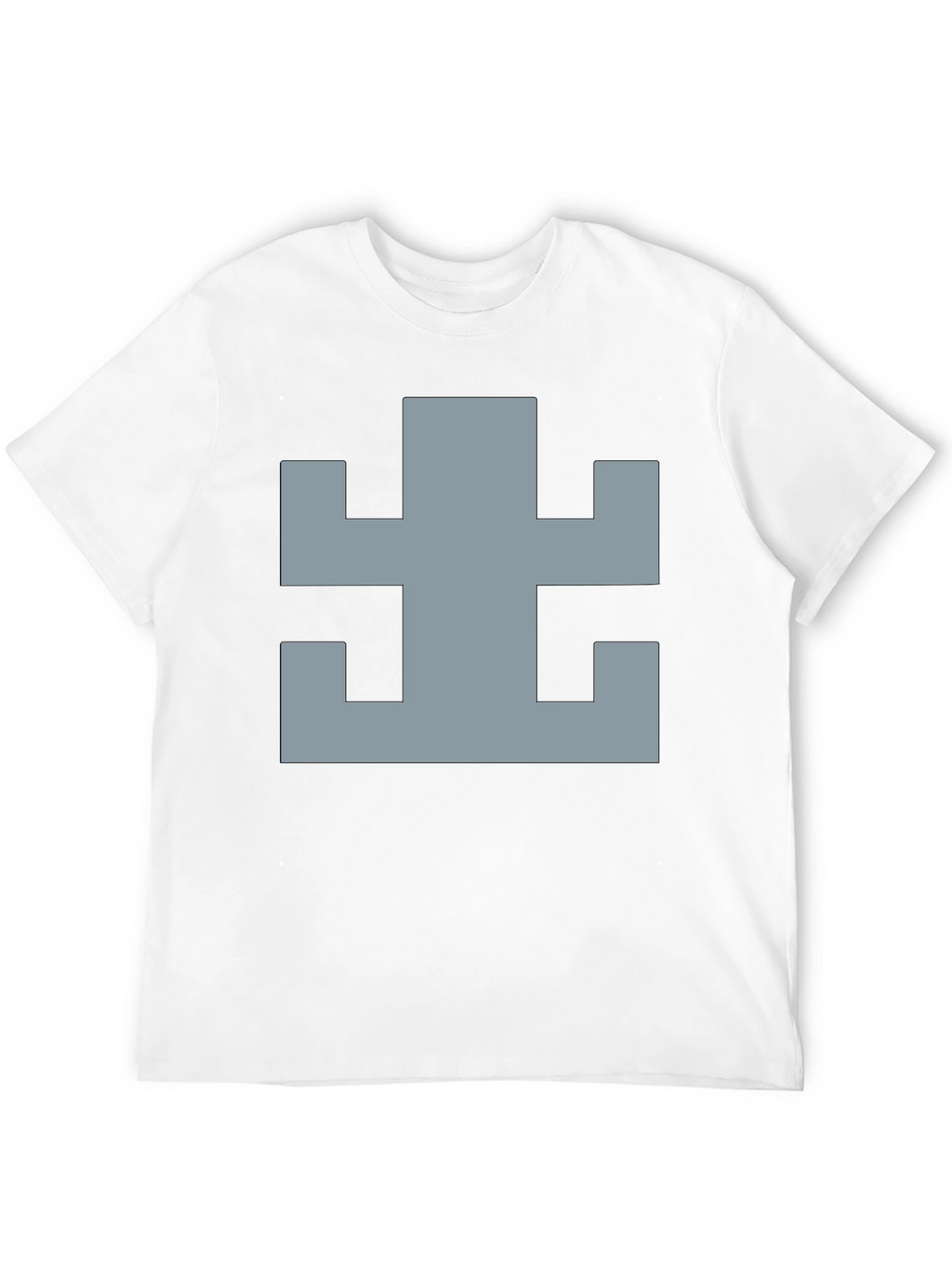Geometric Pattern Black Cotton T-Shirt