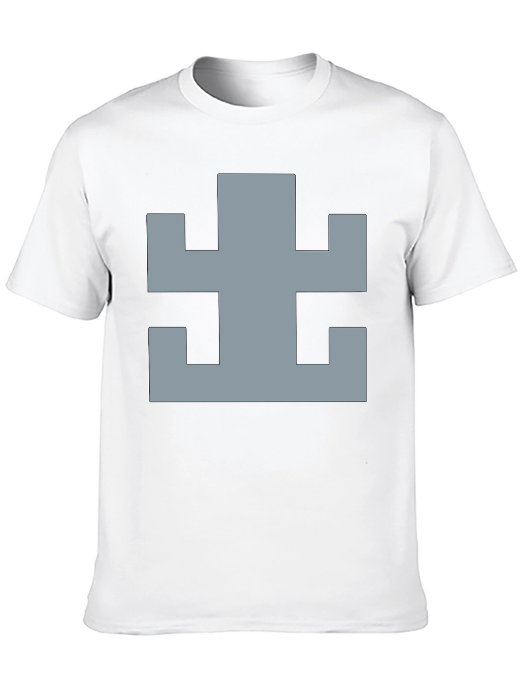 Geometric Pattern Black Cotton T-Shirt