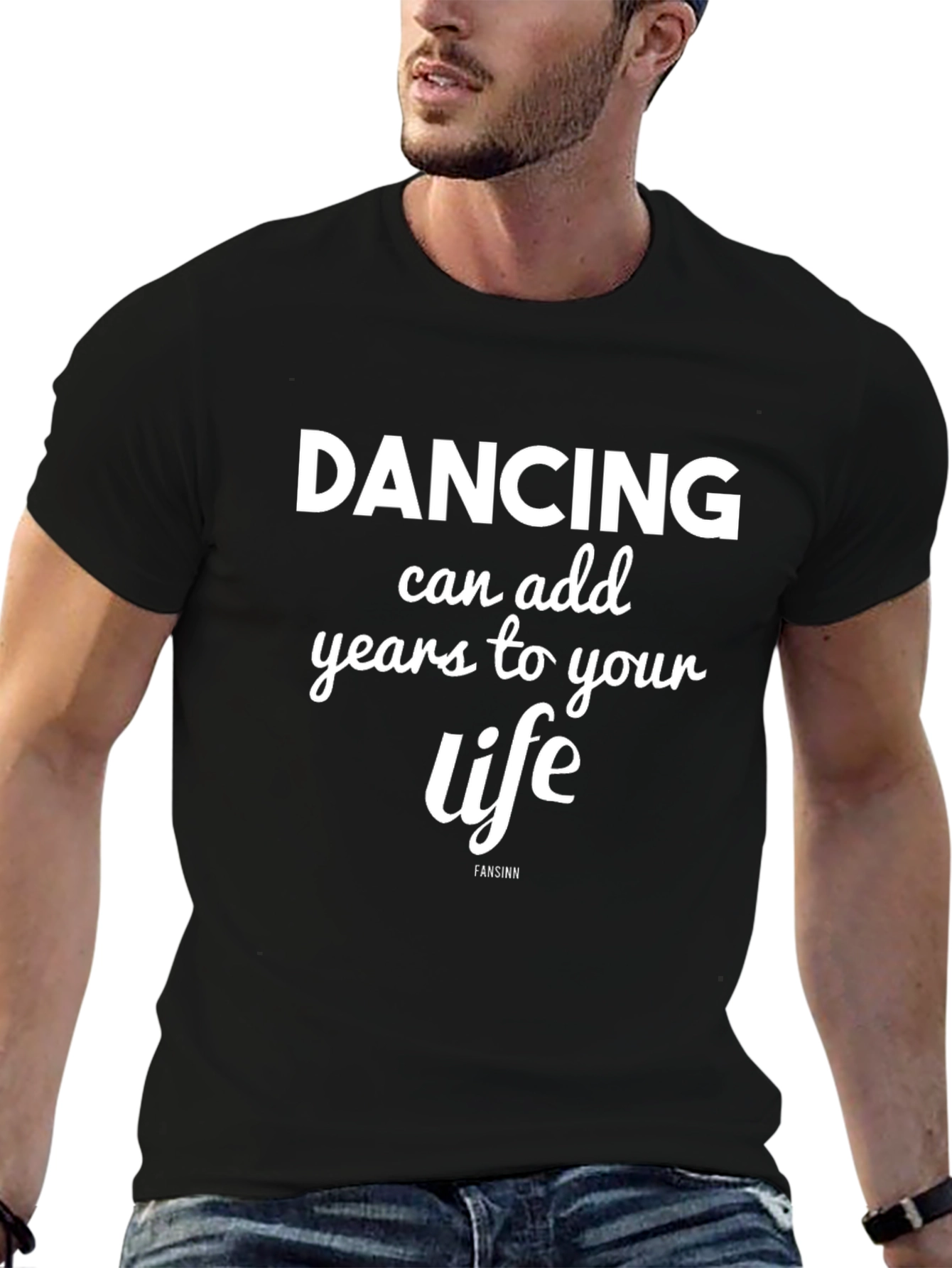 Dancing Adds Years Black Graphic Tee
