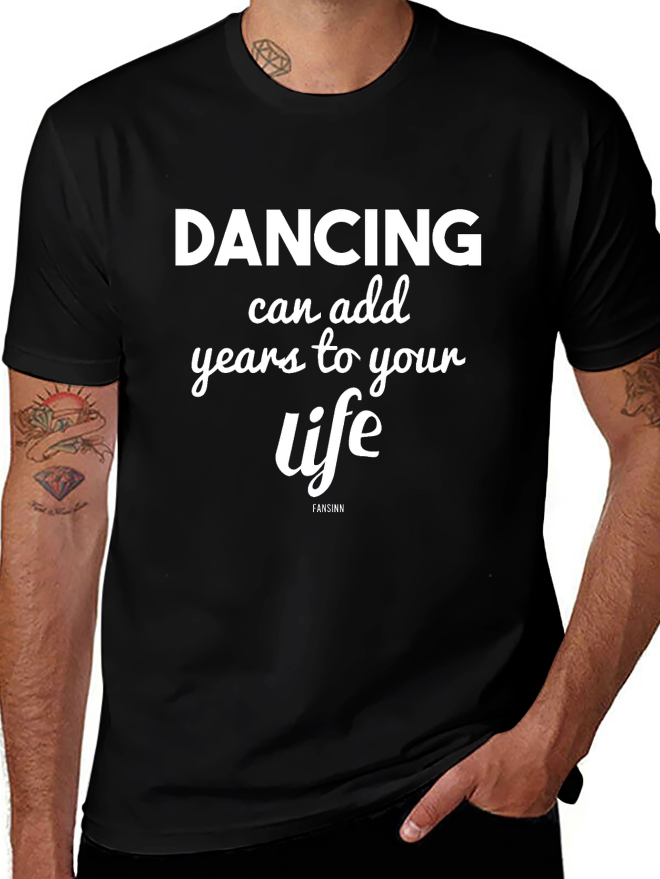 Dancing Adds Years Black Graphic Tee