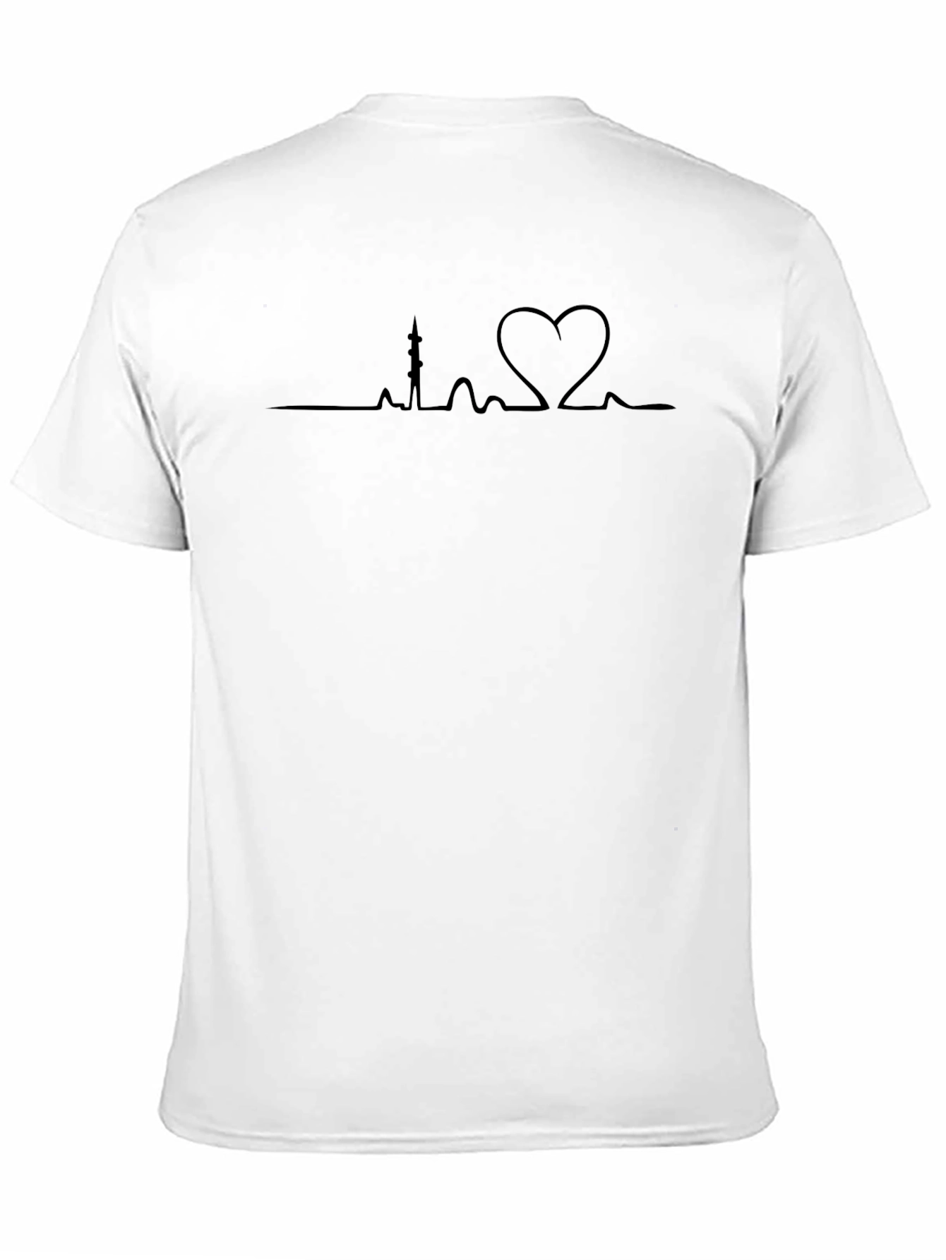 Heartbeat Landmark T-Shirt - Stylish Crew Neck Tee