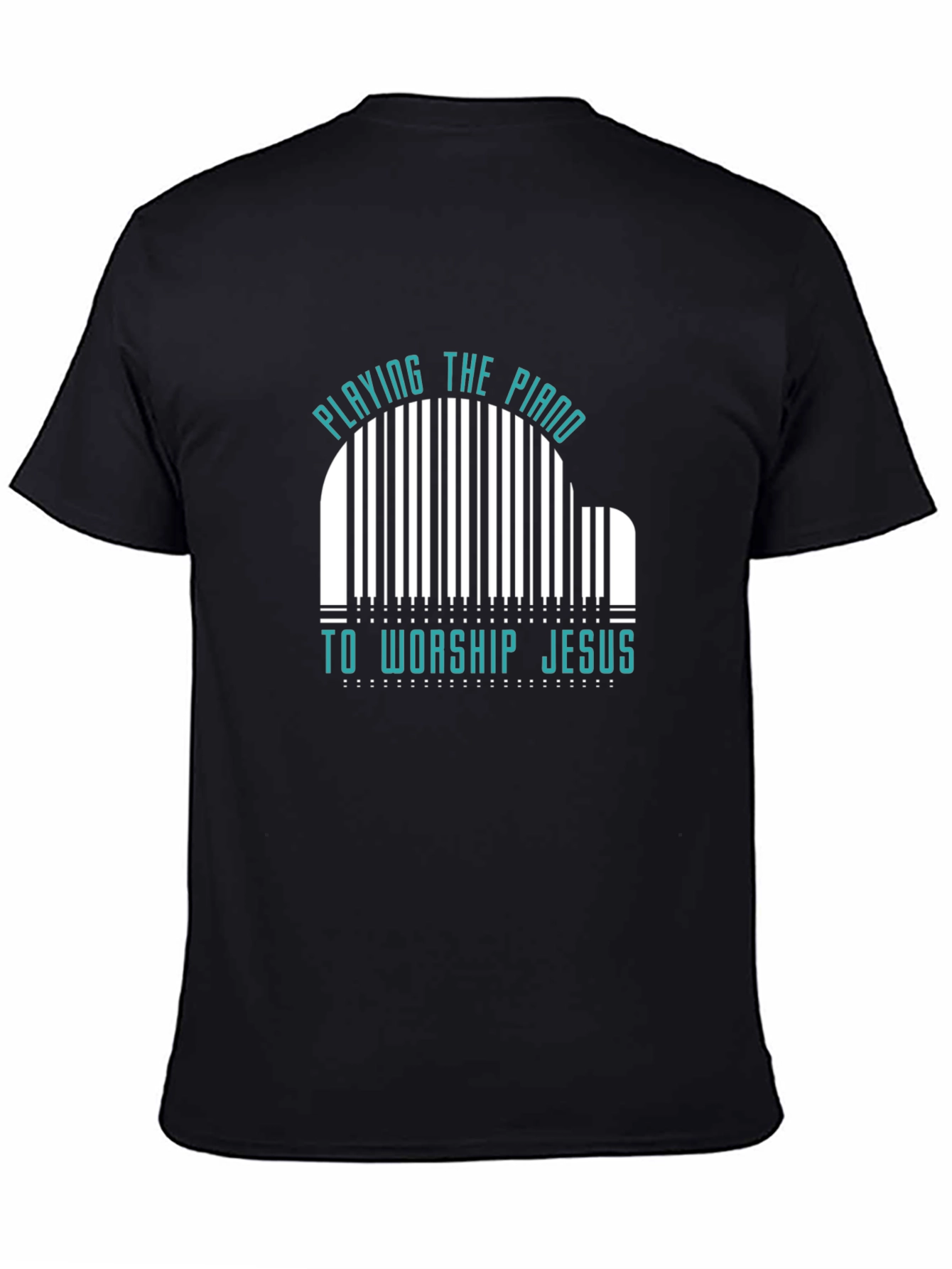 Piano Worship Graphic Tee - Black Cotton T-Shirt
