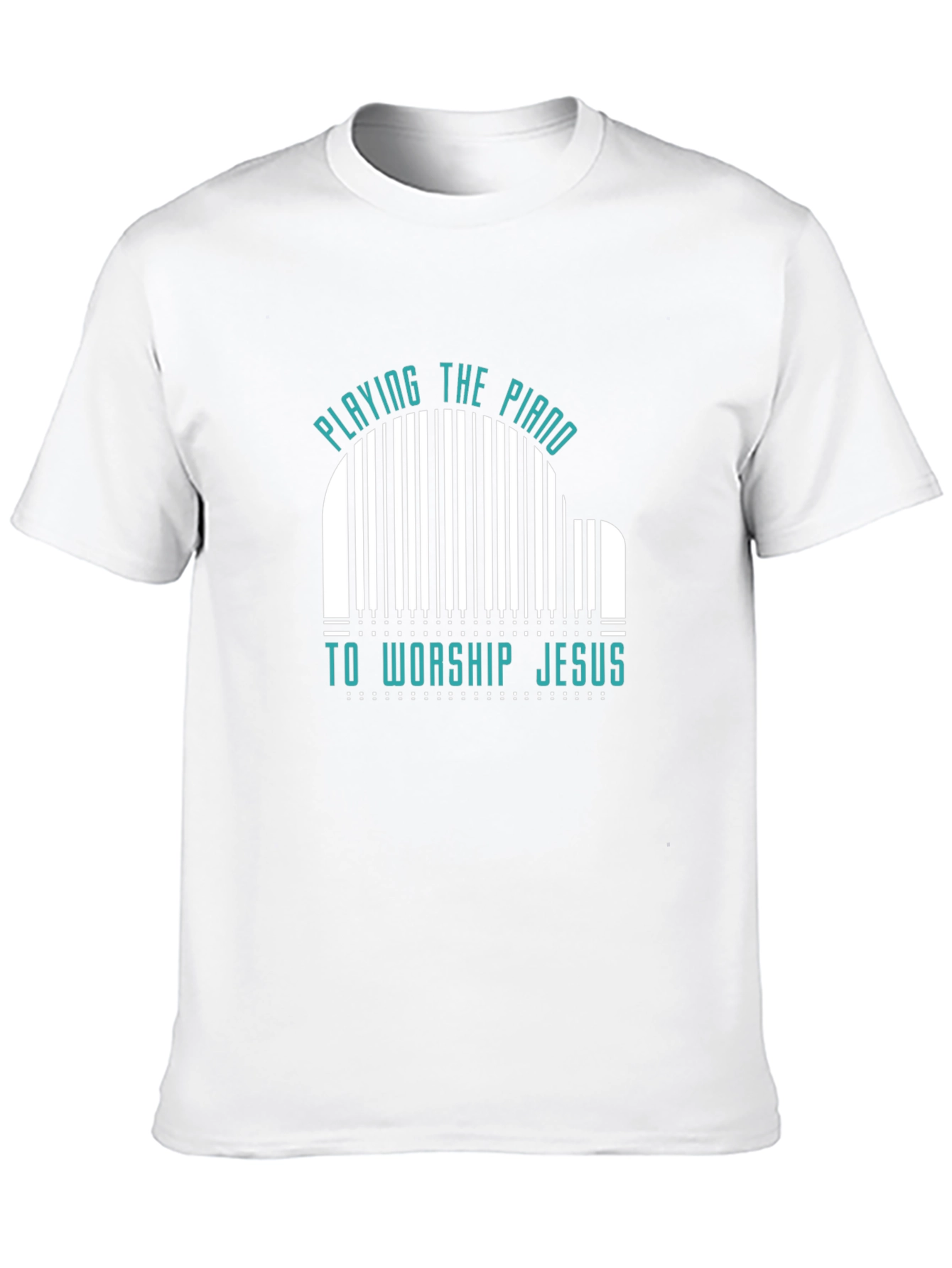 Piano Worship Graphic Tee - Black Cotton T-Shirt