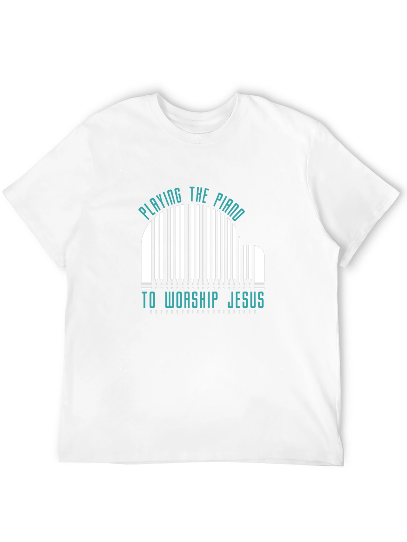 Piano Worship Graphic Tee - Black Cotton T-Shirt