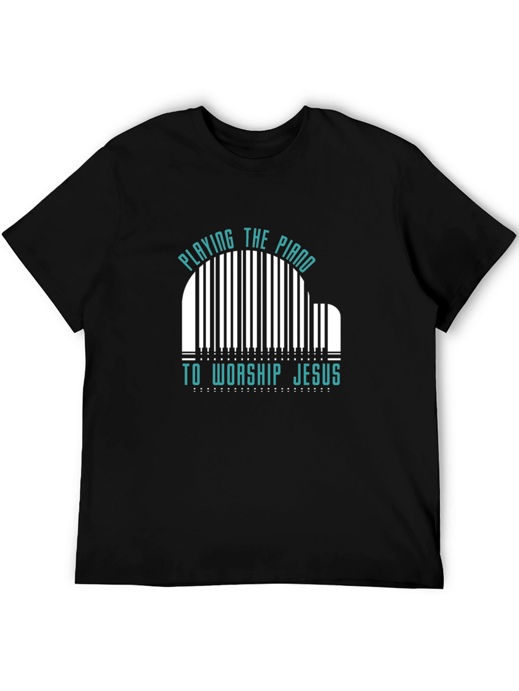 Piano Worship Graphic Tee - Black Cotton T-Shirt