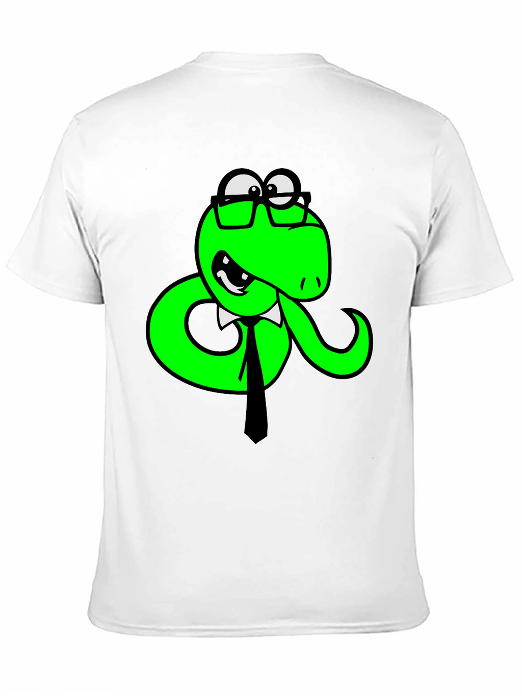 Funny Snake with Glasses Black T-Shirt