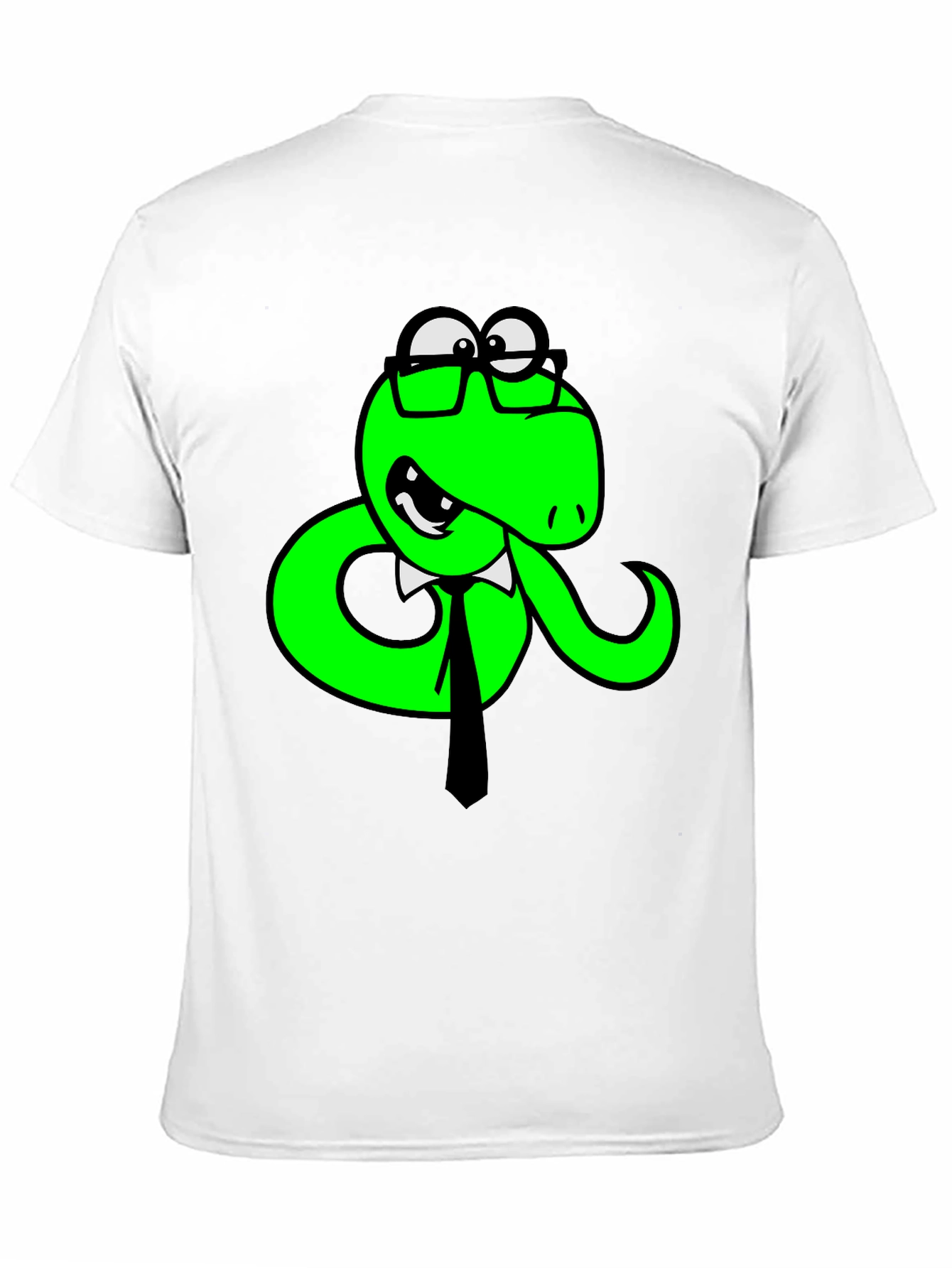 Funny Snake with Glasses Black T-Shirt