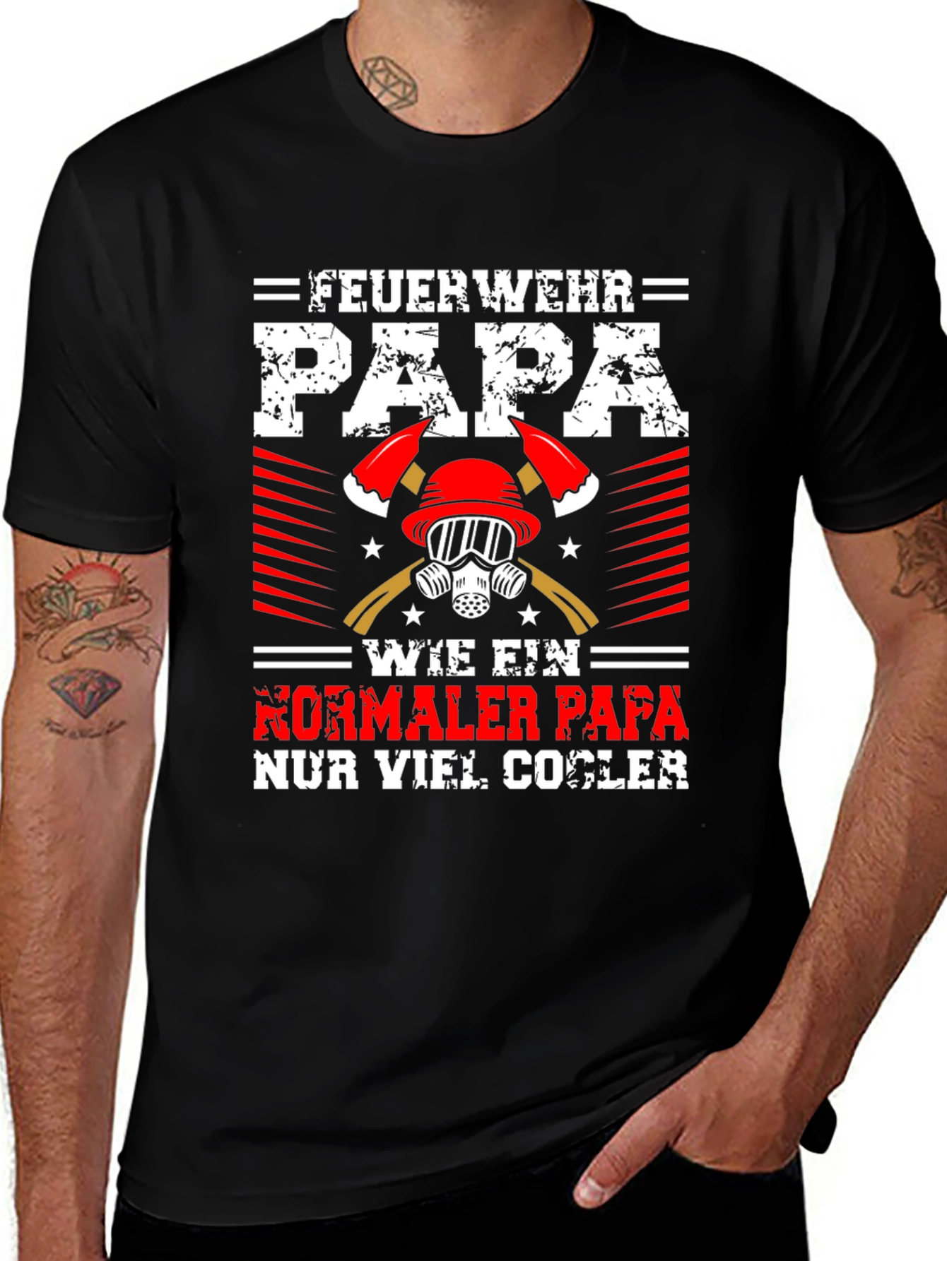 Firefighter Dad Graphic Tee - Cool Papa Shirt