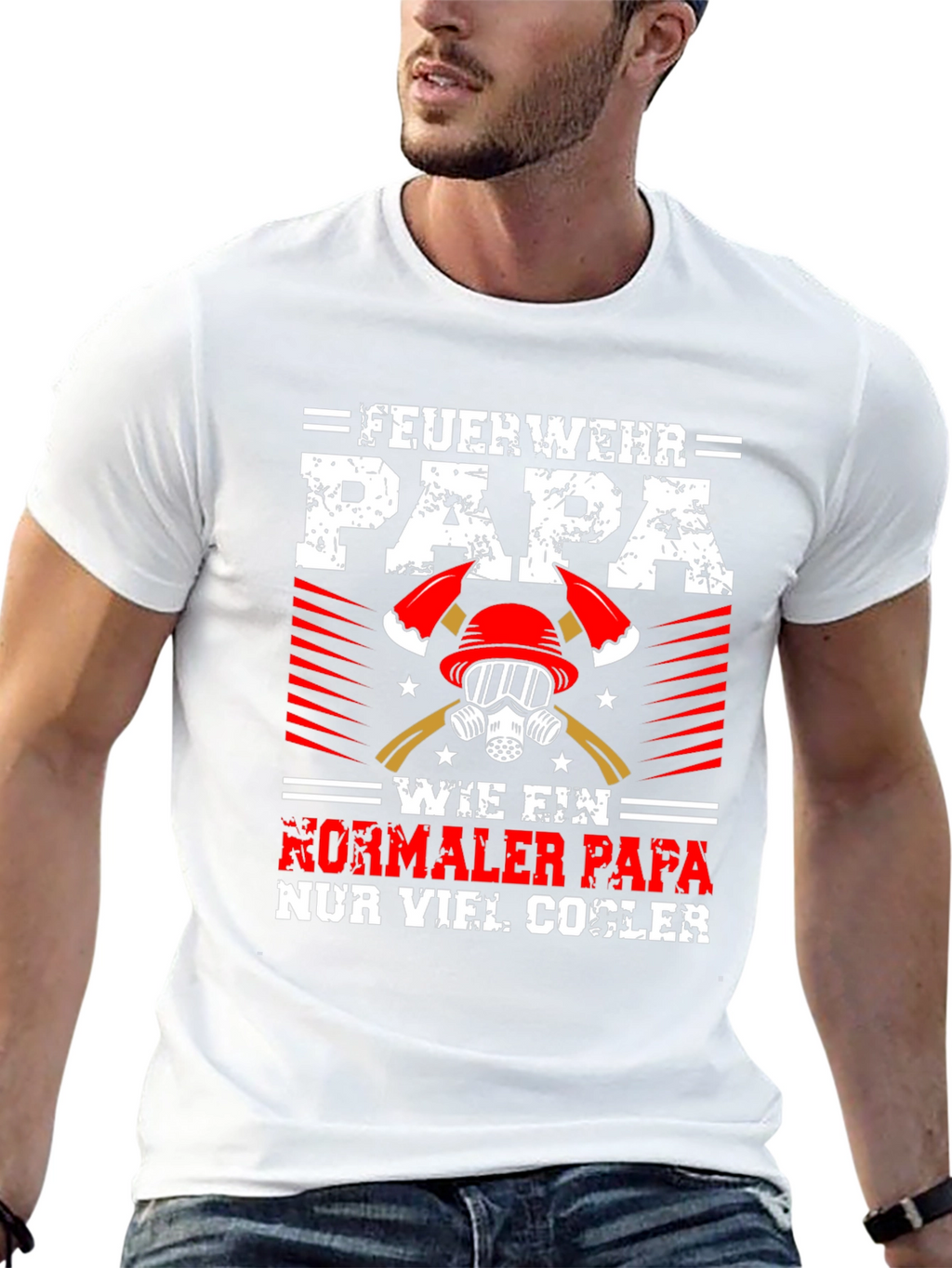 Firefighter Dad Graphic Tee - Cool Papa Shirt