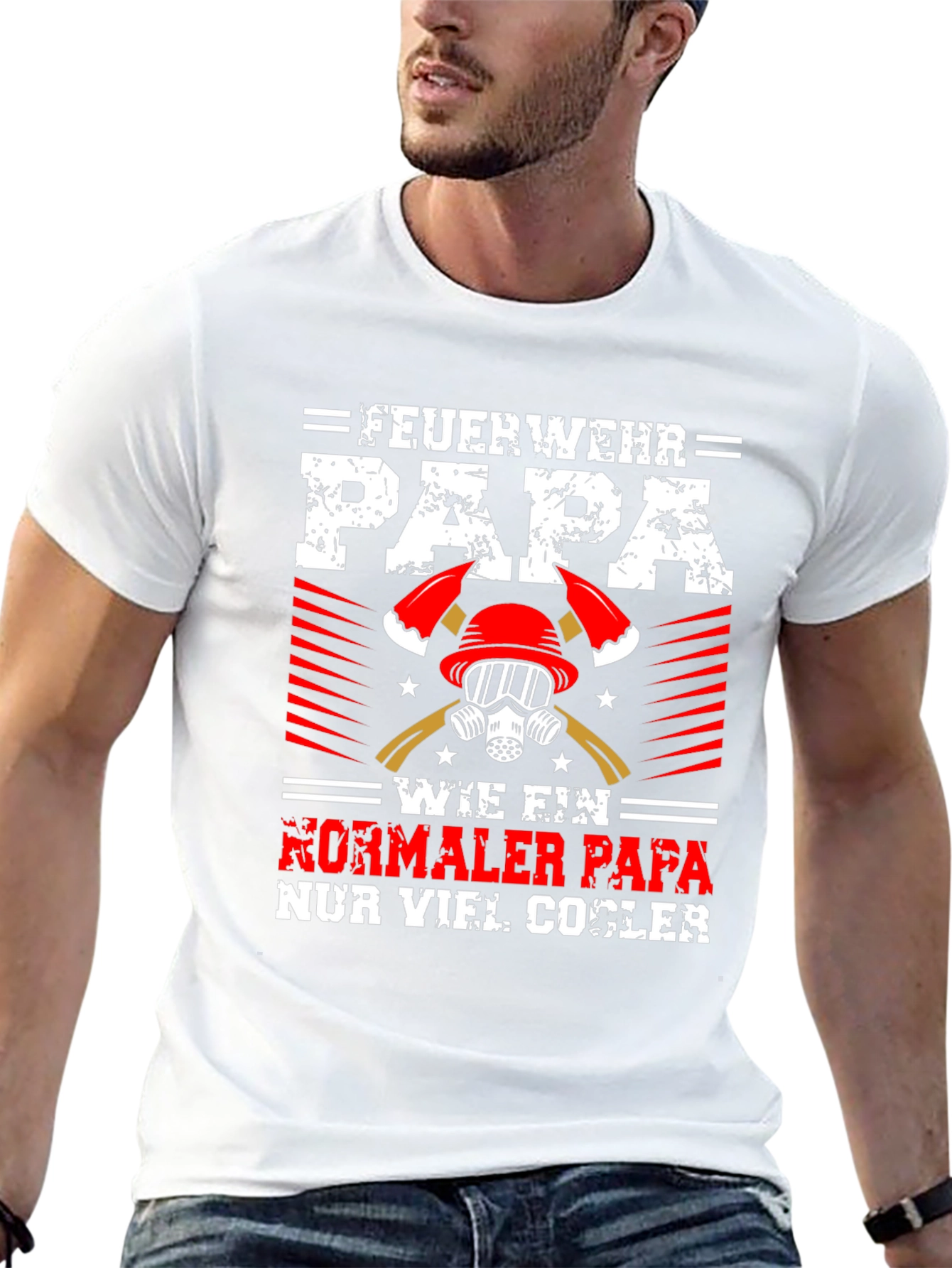 Firefighter Dad Graphic Tee - Cool Papa Shirt
