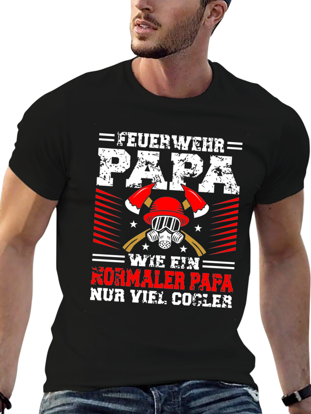 Firefighter Dad Graphic Tee - Cool Papa Shirt