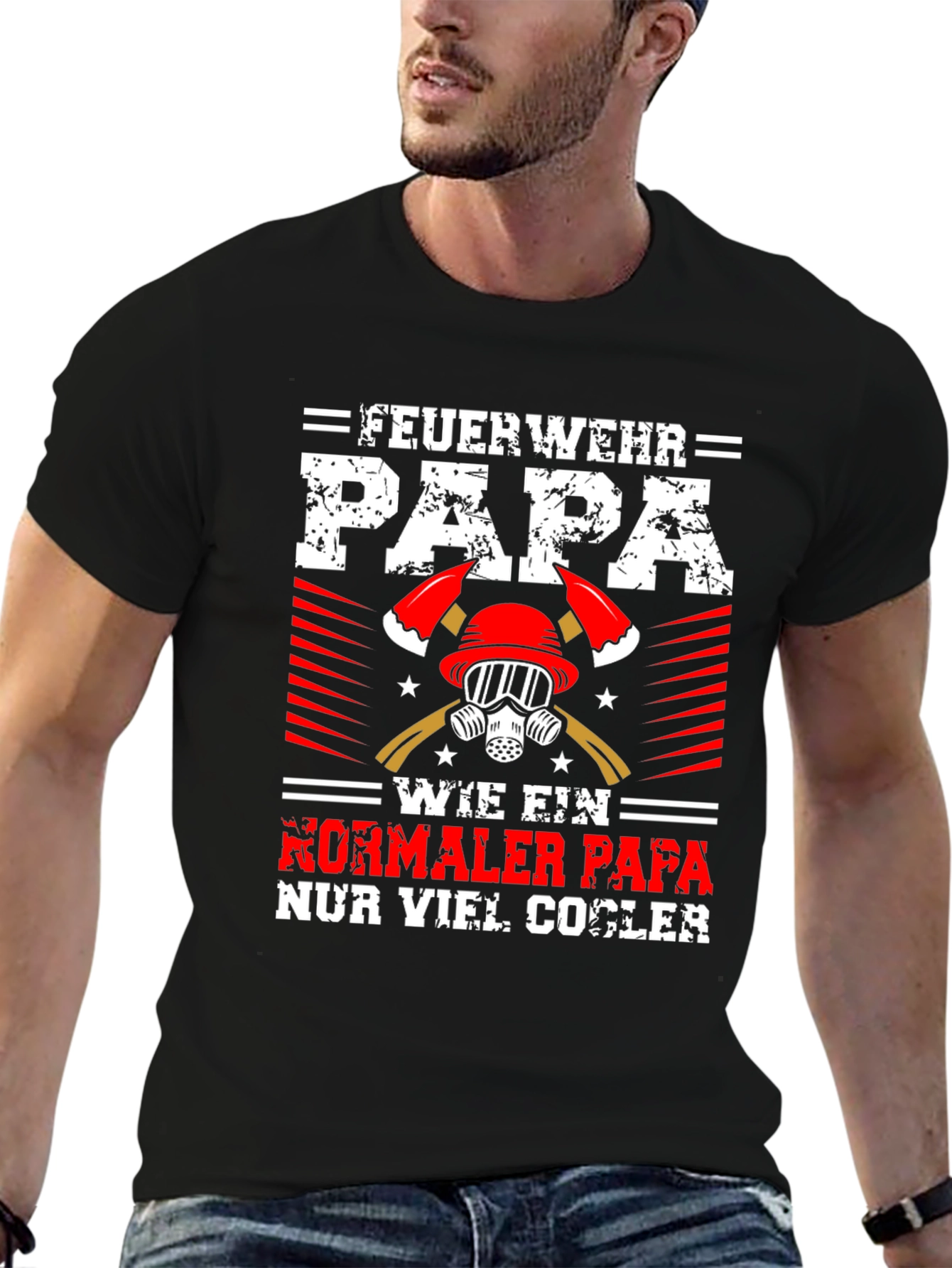 Firefighter Dad Graphic Tee - Cool Papa Shirt