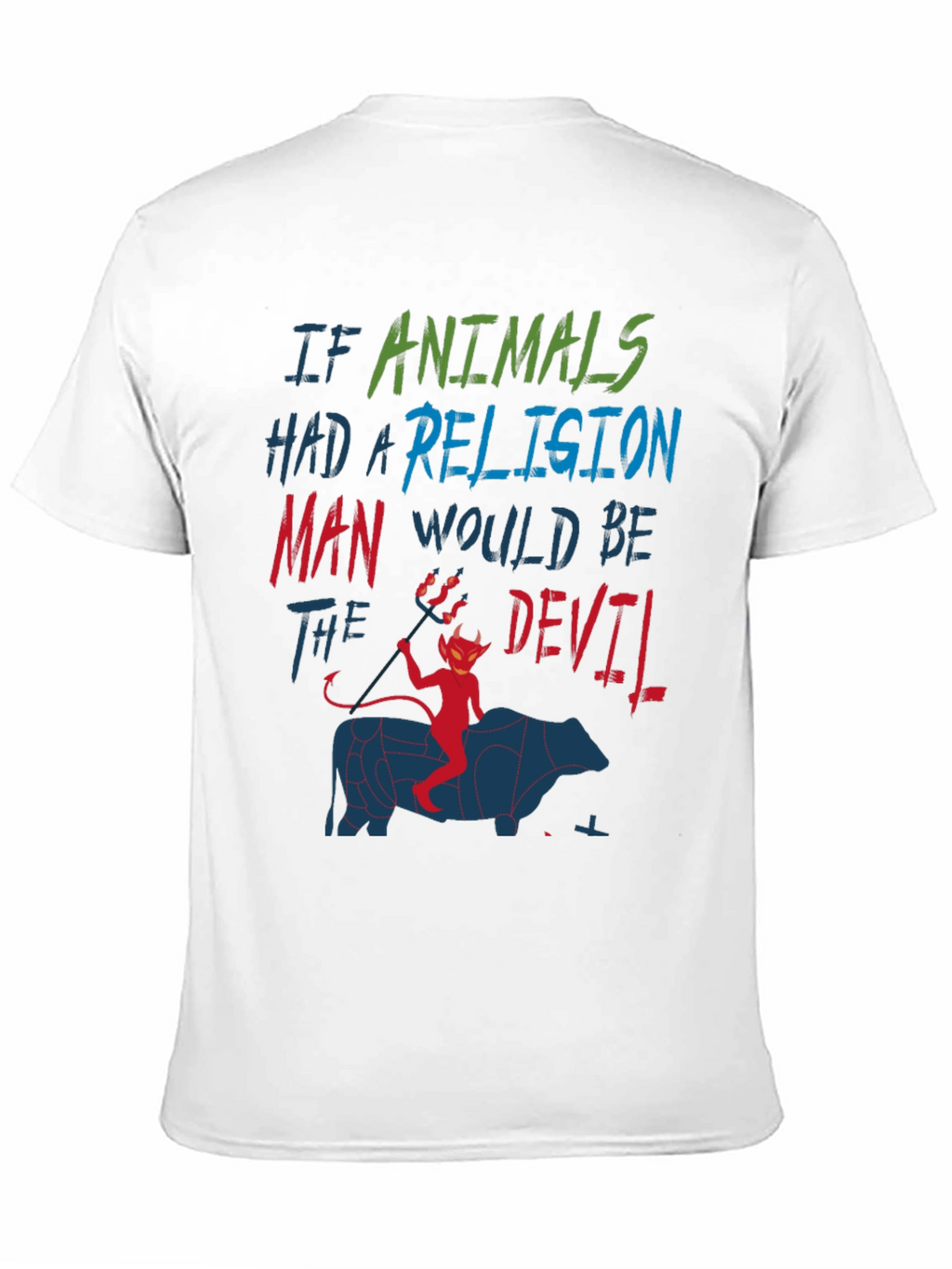 Animals Religion Man Devil Graphic T-Shirt
