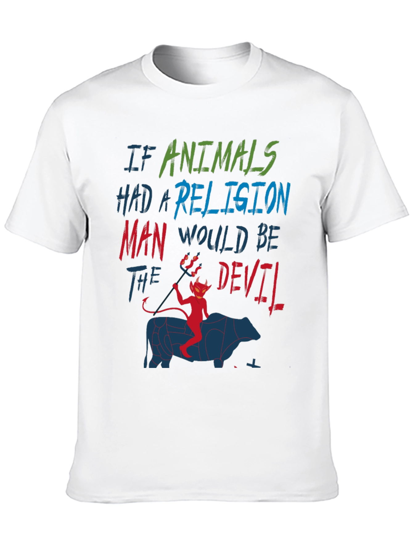 Animals Religion Man Devil Graphic T-Shirt