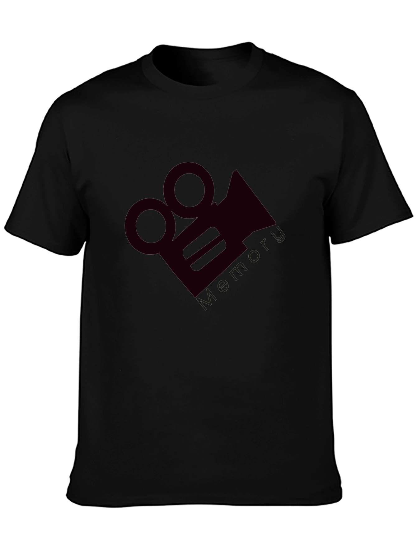 Mens Black Graphic Tee - Vintage Camera Design