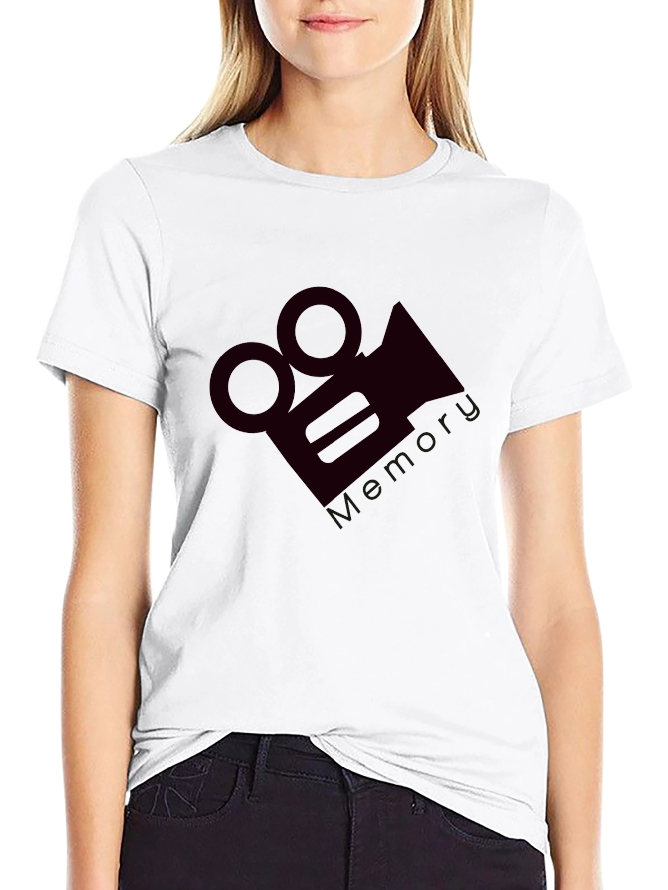 Mens Black Graphic Tee - Vintage Camera Design