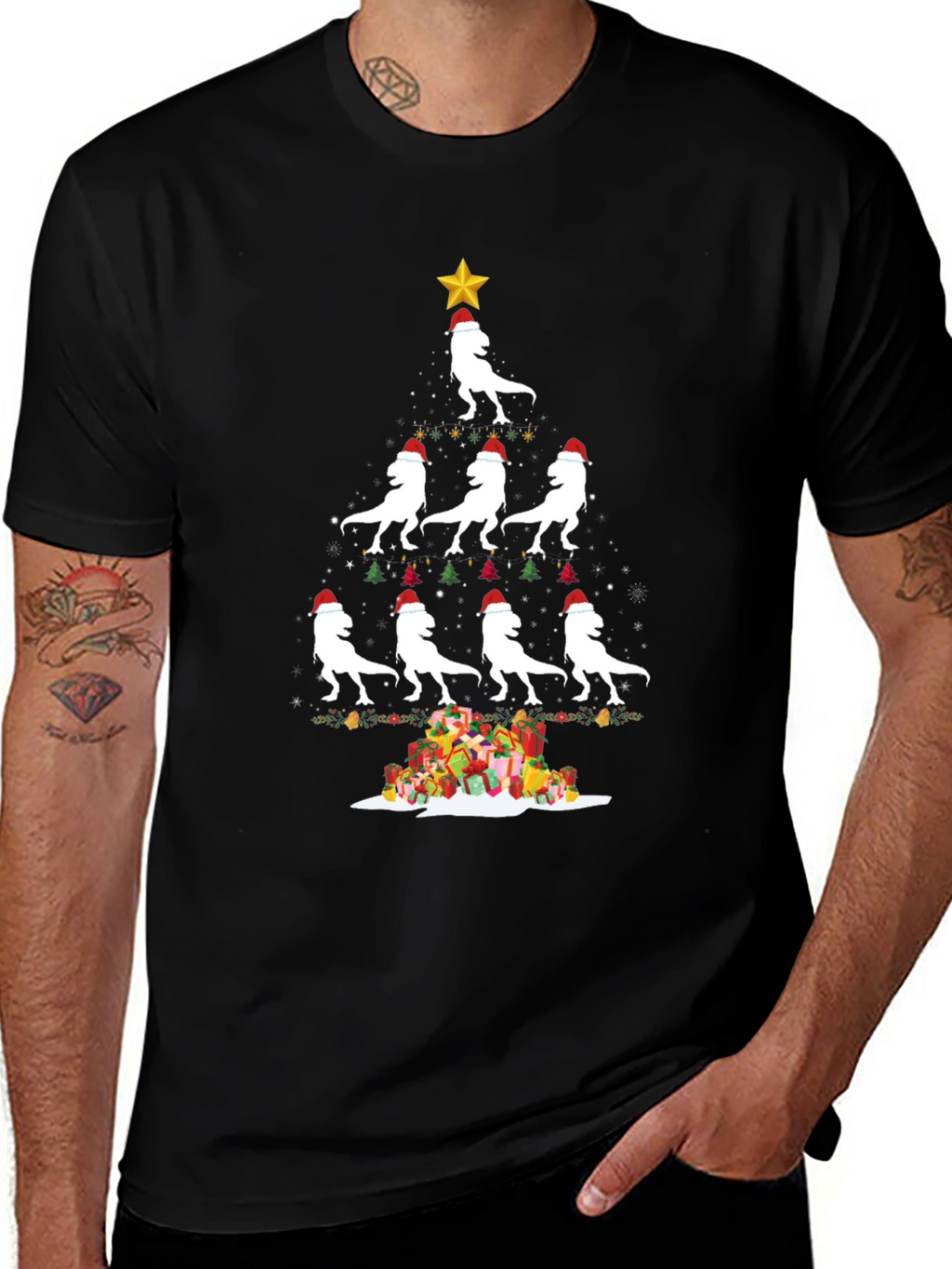 Festive Dino Christmas Tree T-Shirt