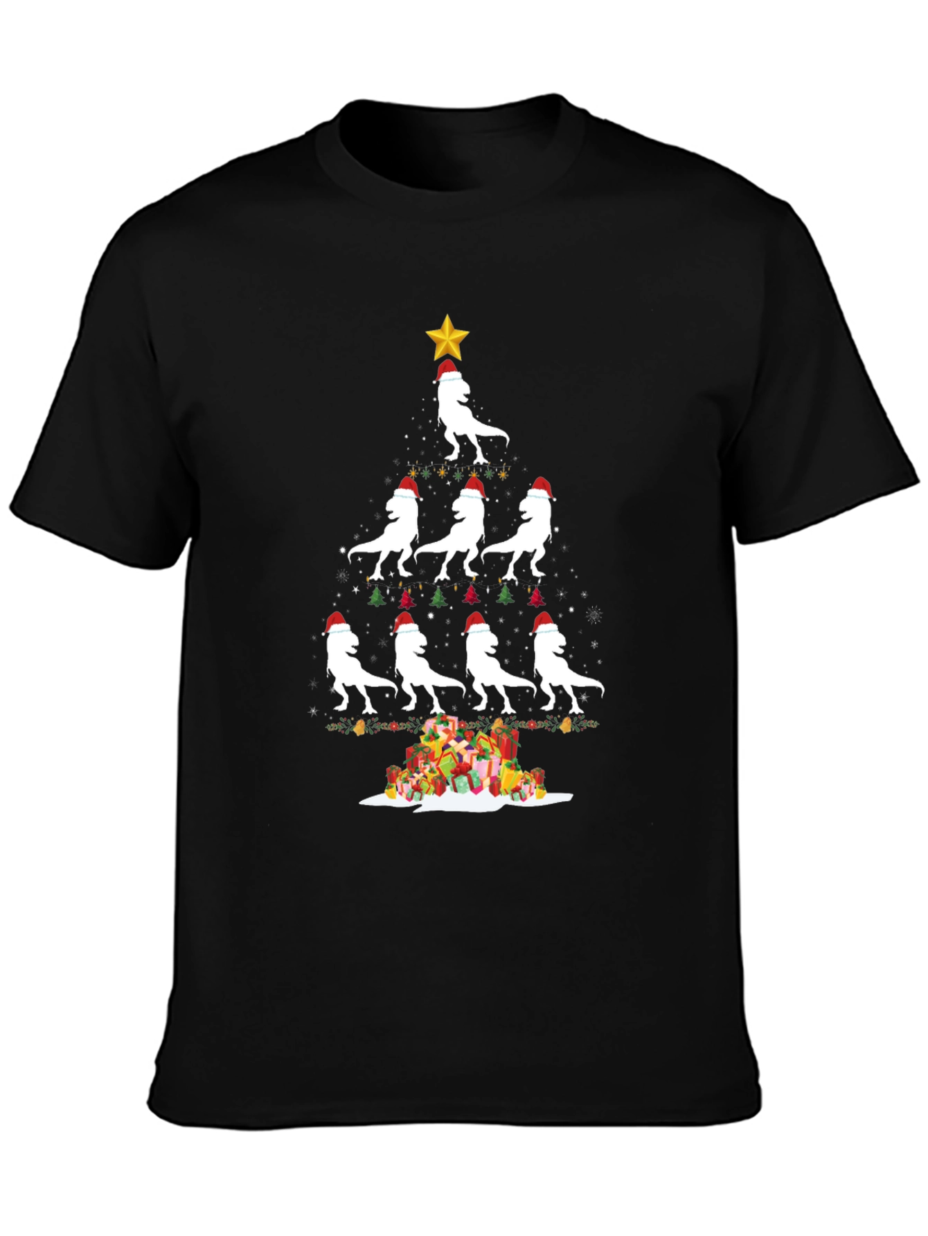 Festive Dino Christmas Tree T-Shirt