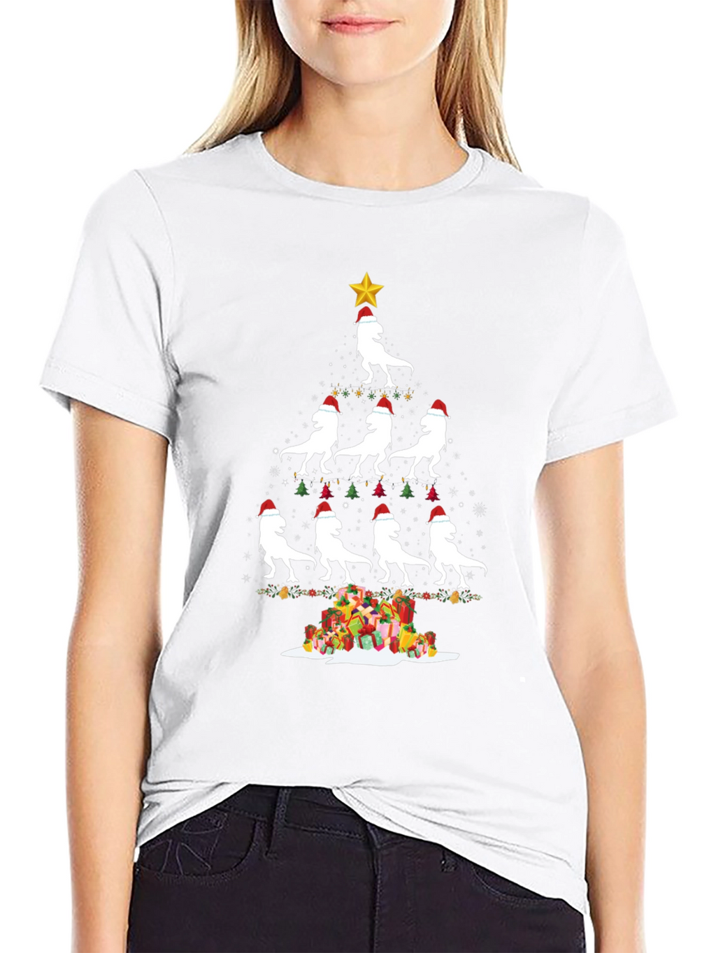 Festive Dino Christmas Tree T-Shirt