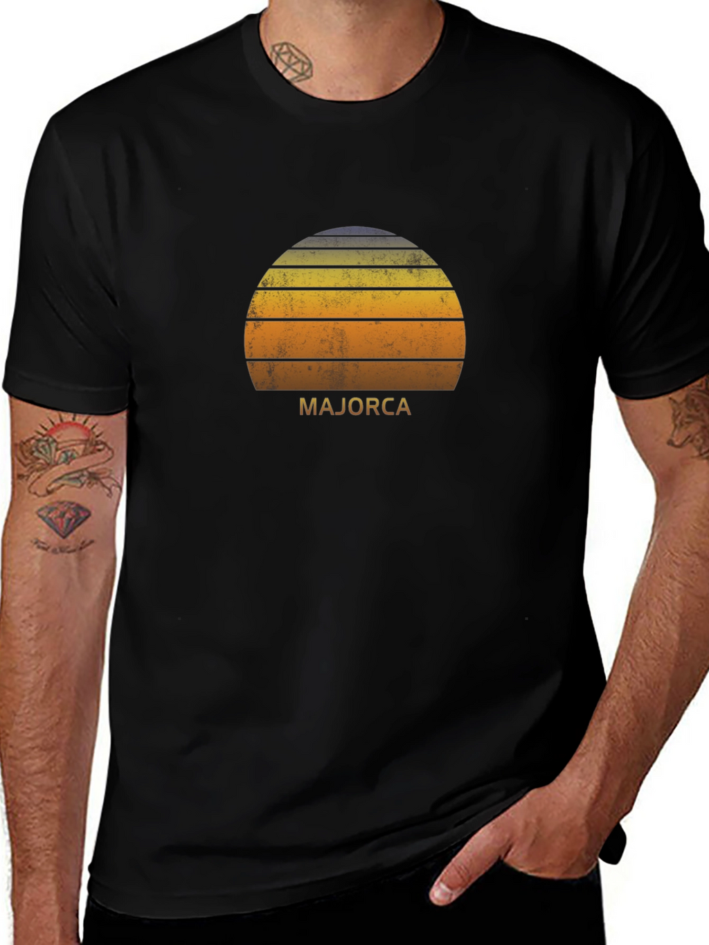 Majorca Sunset Graphic Tee - Retro Island Vibe