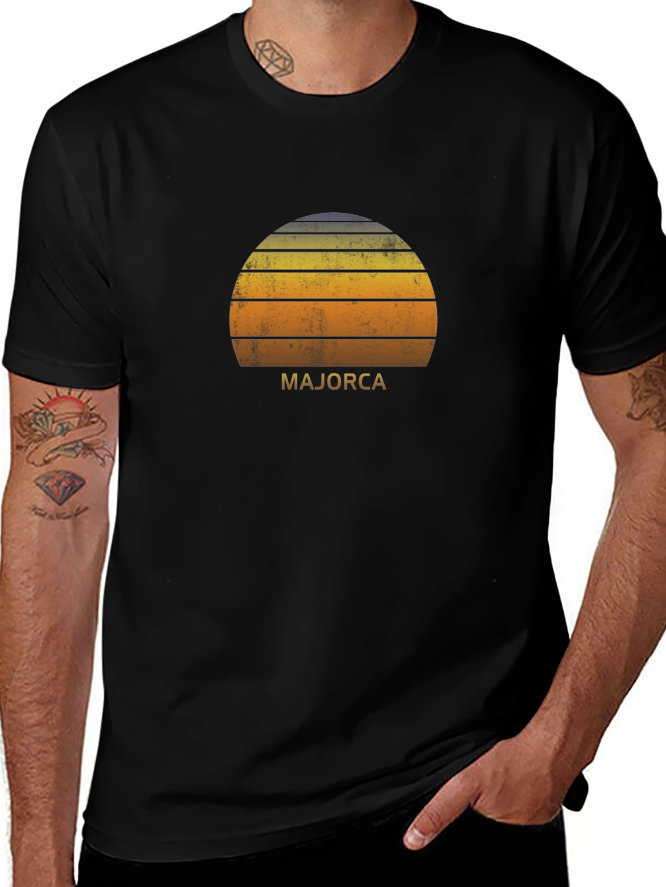 Majorca Sunset Graphic Tee - Retro Island Vibe