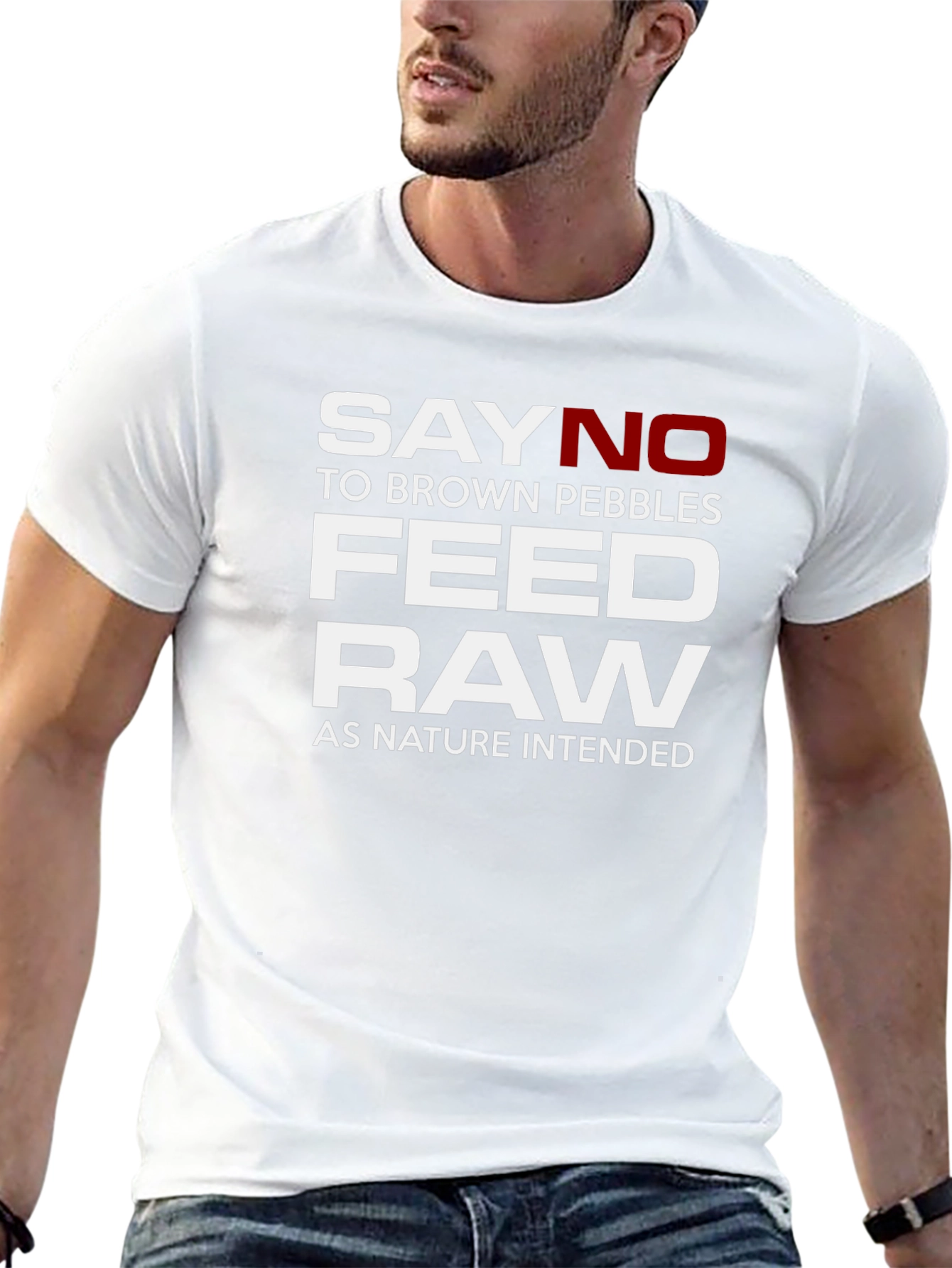 Say No Brown Pebbles Feed Raw Black T-Shirt